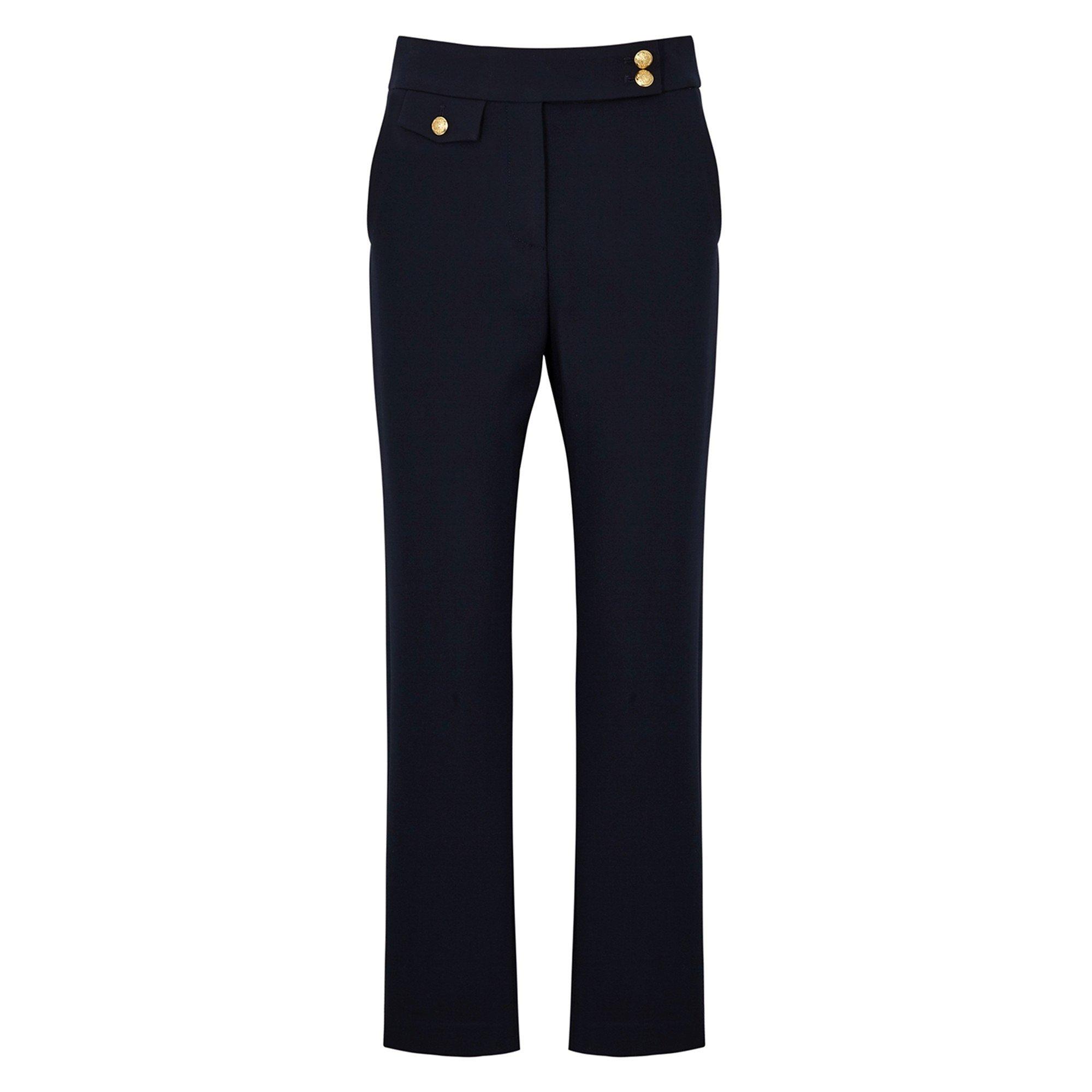 NAVY - Veronica Beard - TR RENZO BUTTON STRAIGH PANT