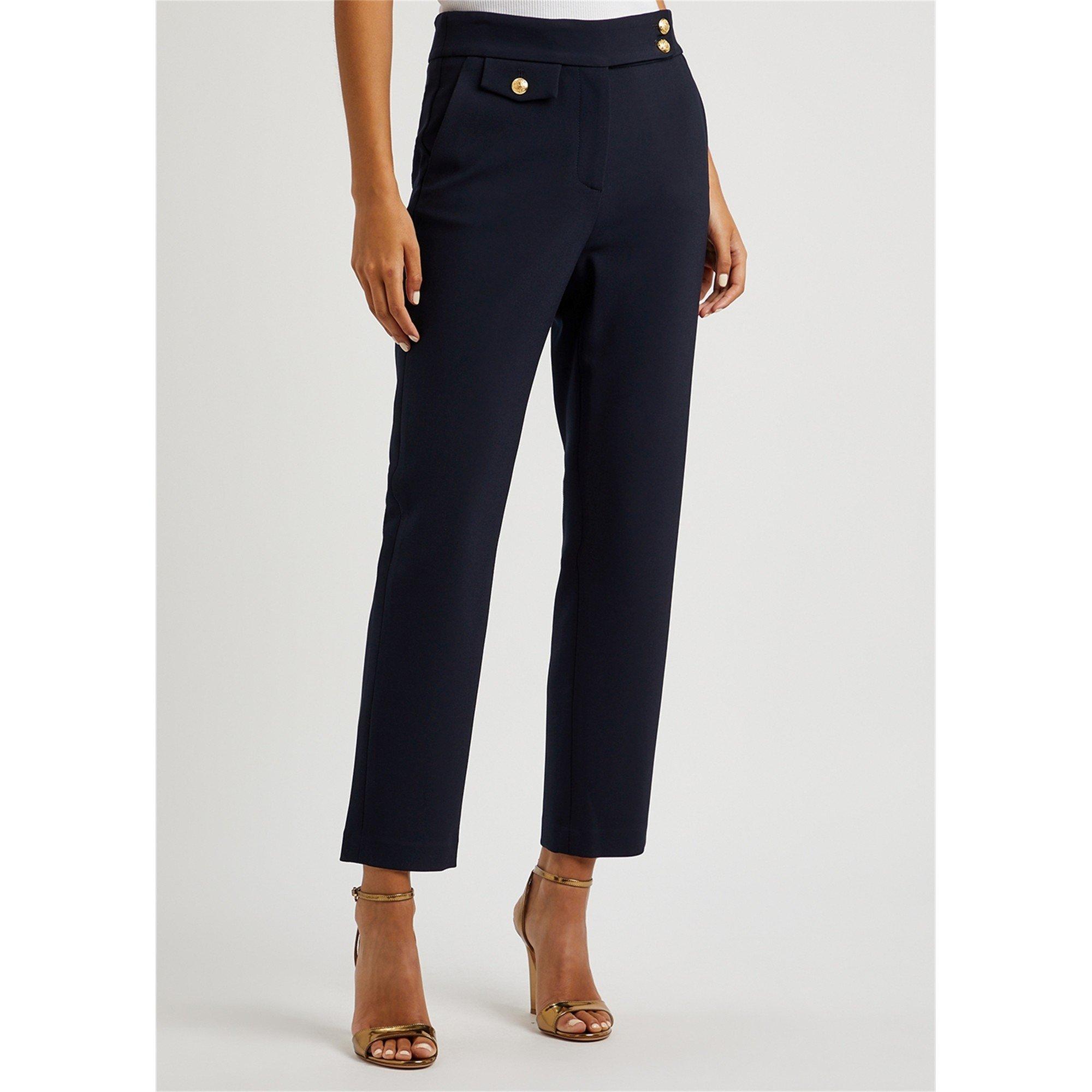 NAVY - Veronica Beard - TR RENZO BUTTON STRAIGH PANT - 2