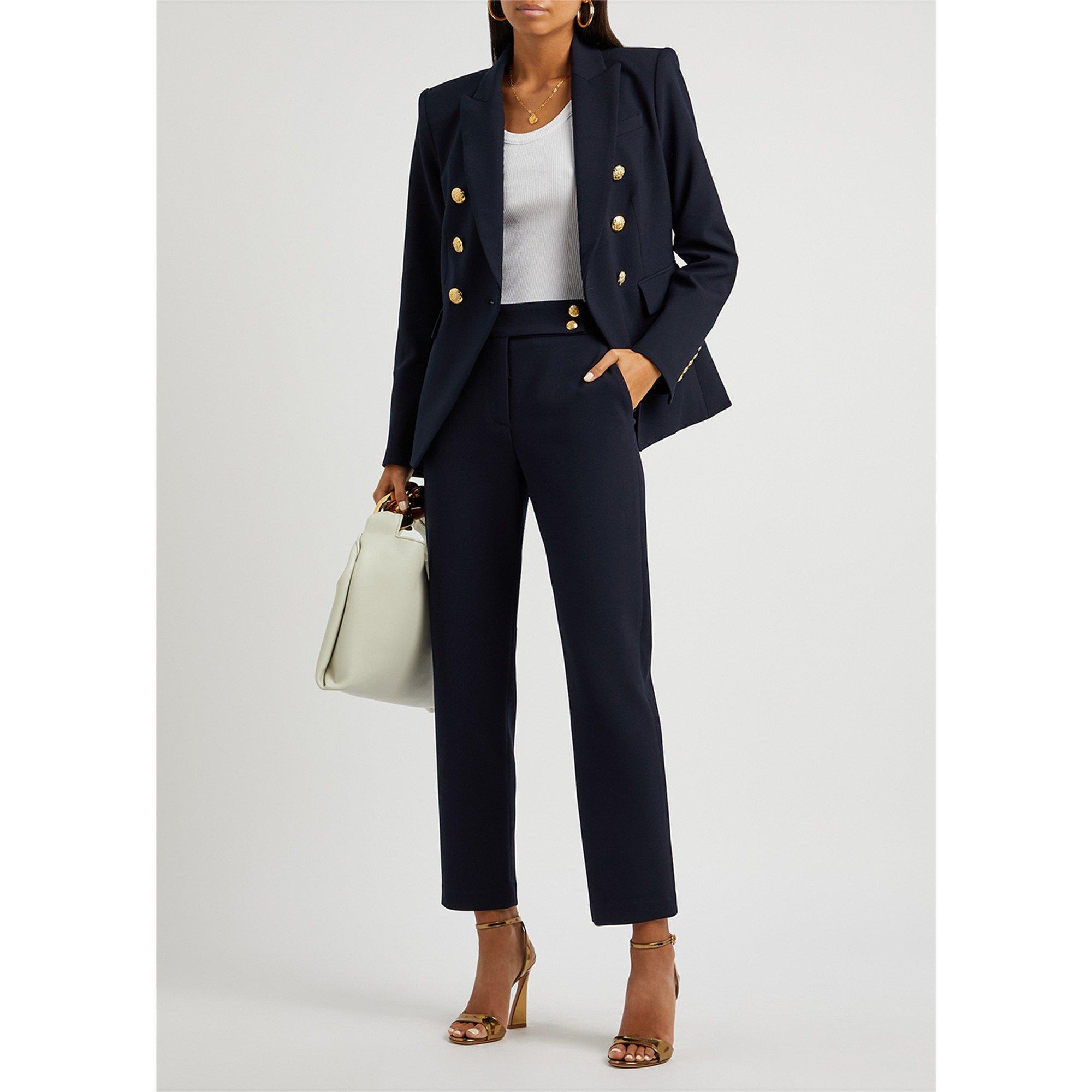 NAVY - Veronica Beard - TR RENZO BUTTON STRAIGH PANT - 5
