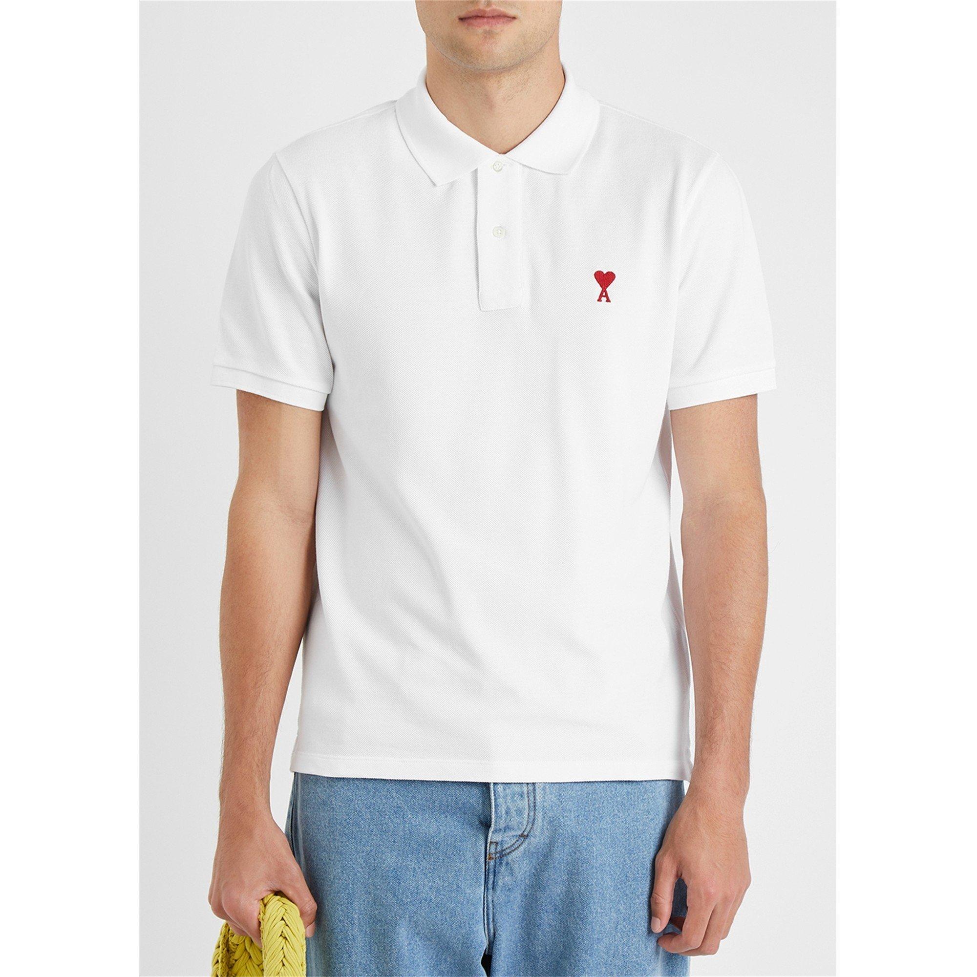 WHITE - AMI Paris - AMI SMALL ADC POLO SHIRT - 2