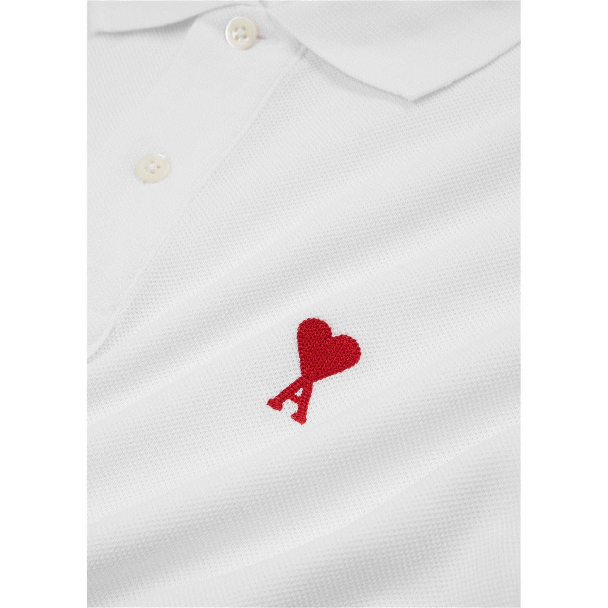 WHITE - AMI Paris - AMI SMALL ADC POLO SHIRT - 4
