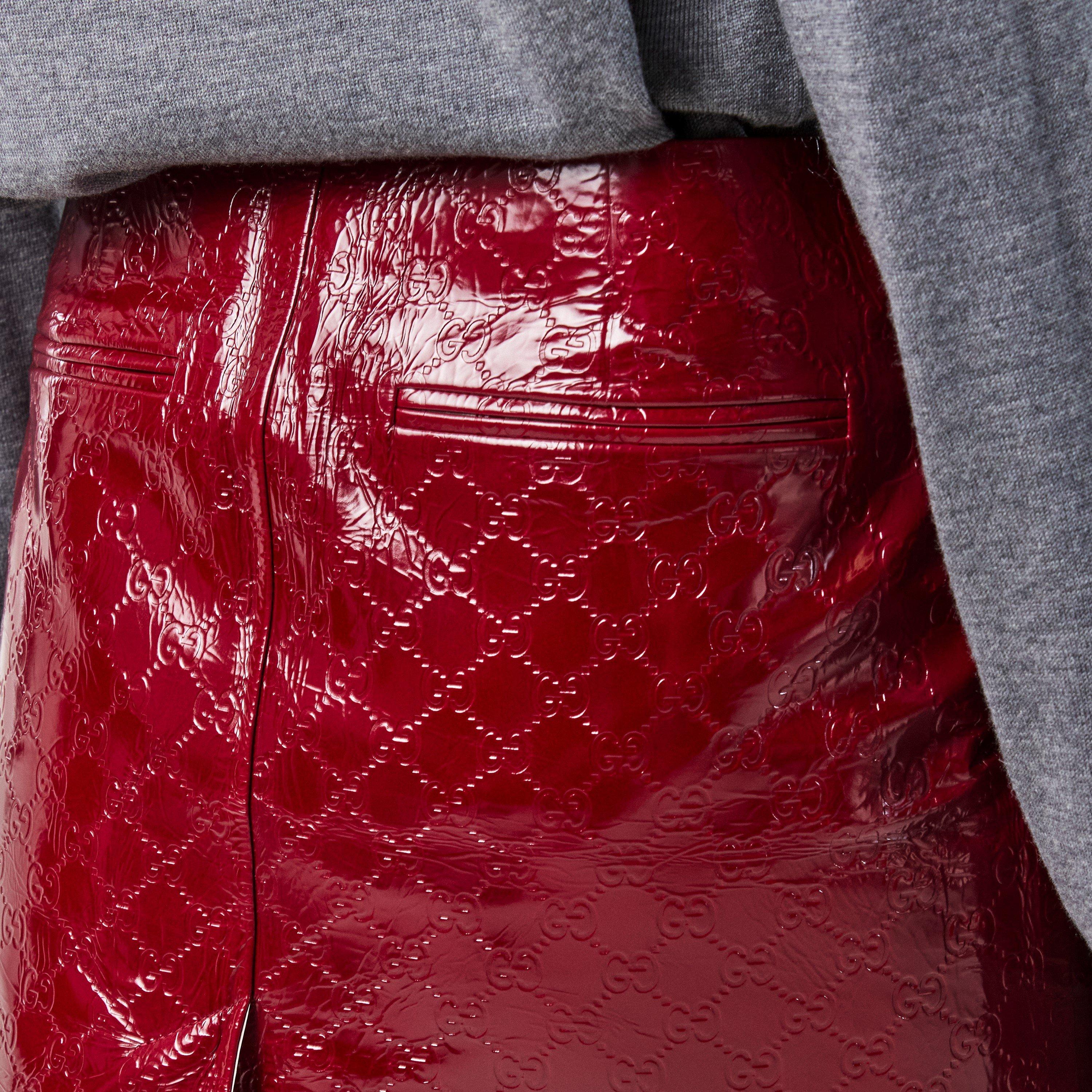 New Red - Gucci - GG Embossed Mid-Length Skirt - 5