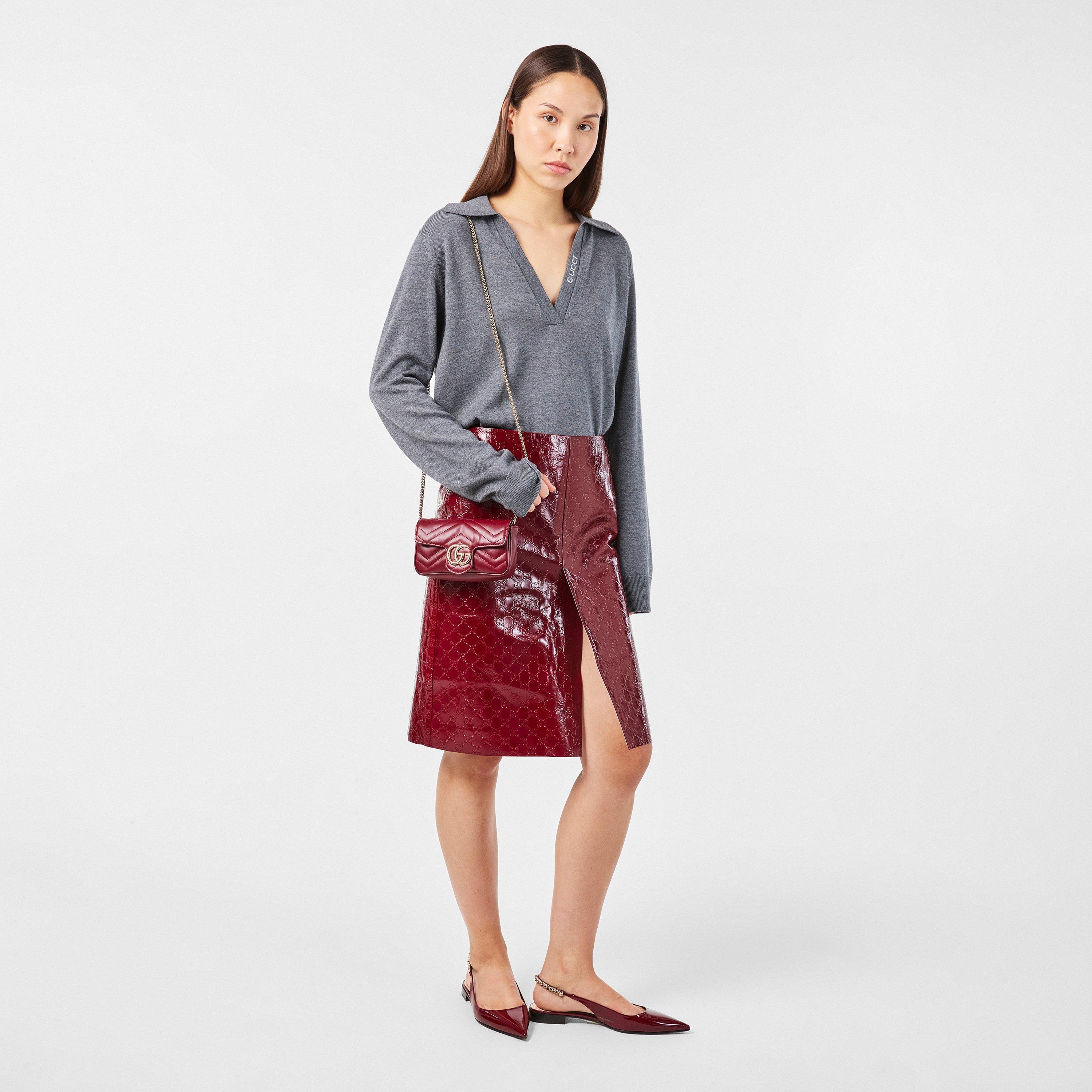 New Red - Gucci - GG Embossed Mid-Length Skirt - 6