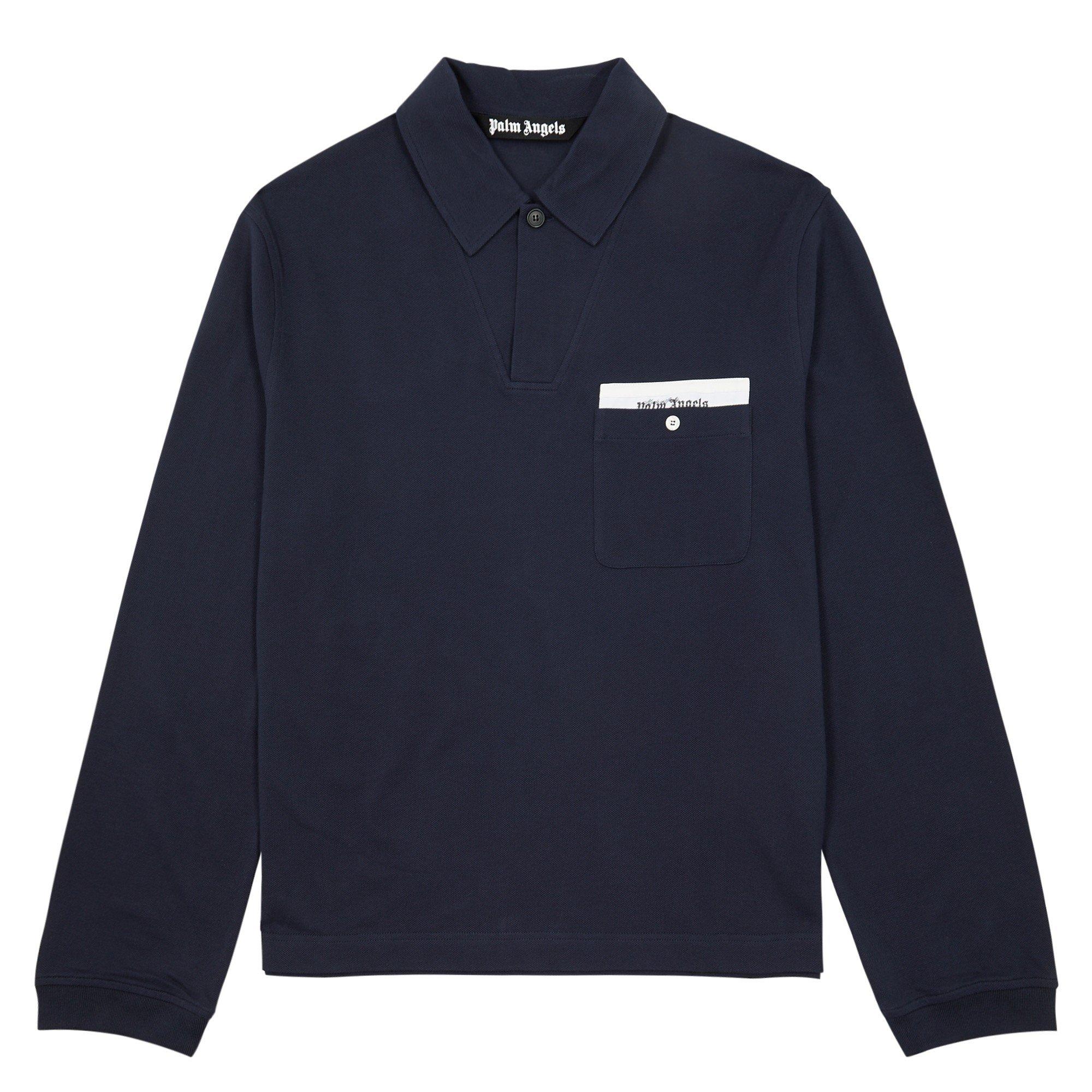 NAVY - Palm Angels - PA SARTORIAL TAPE BUTTON POLOL - 1