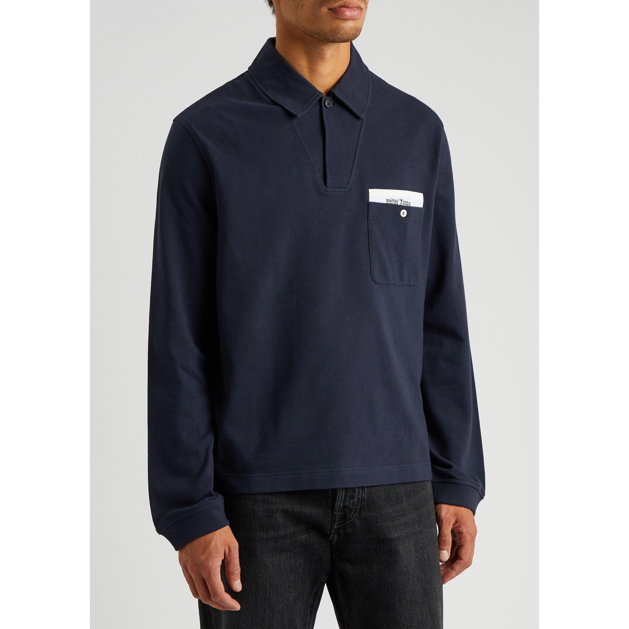 NAVY - Palm Angels - PA SARTORIAL TAPE BUTTON POLOL - 2