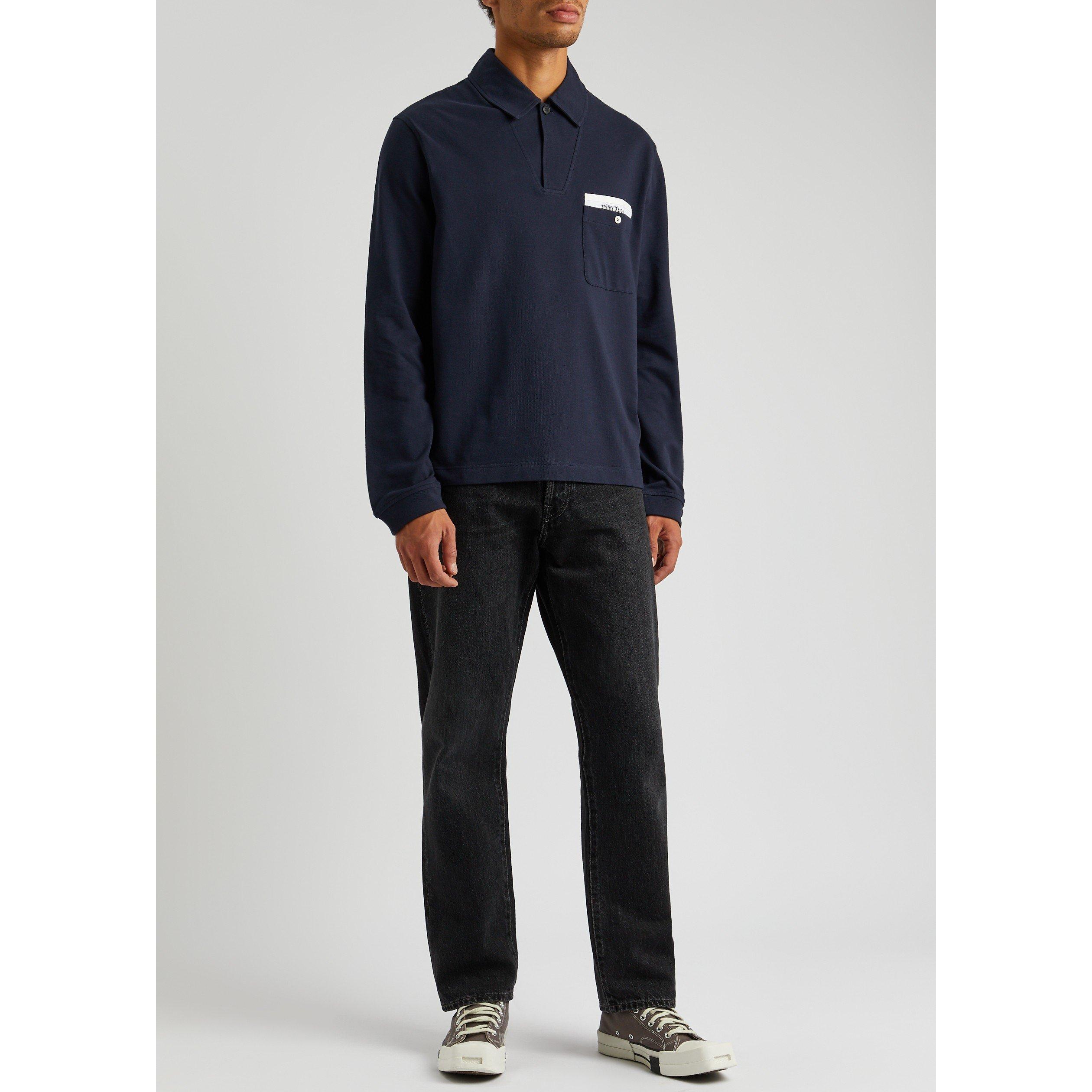 NAVY - Palm Angels - PA SARTORIAL TAPE BUTTON POLOL - 5