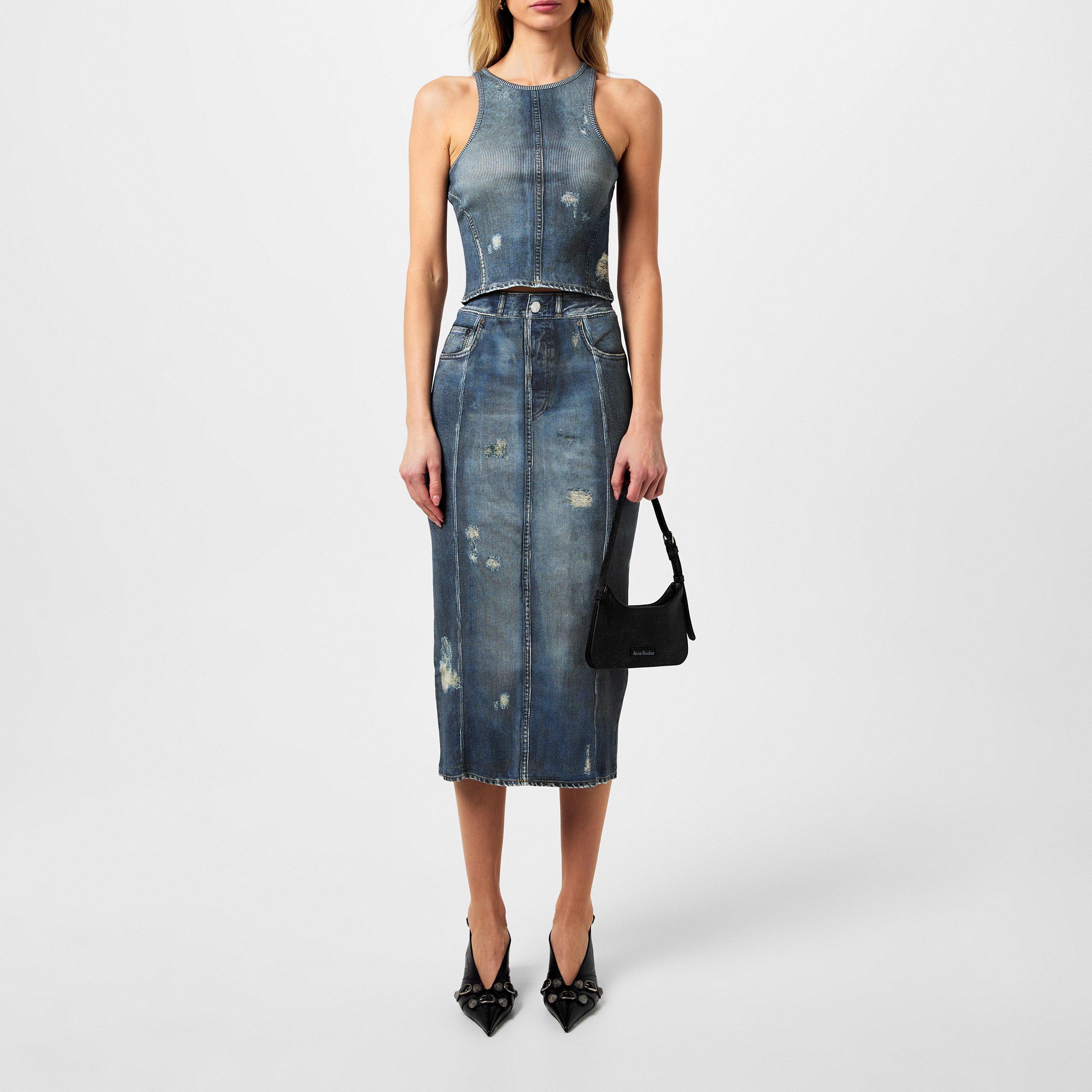 Denim Blue - Acne Studios - Denim Effect Midi Skirt - 4