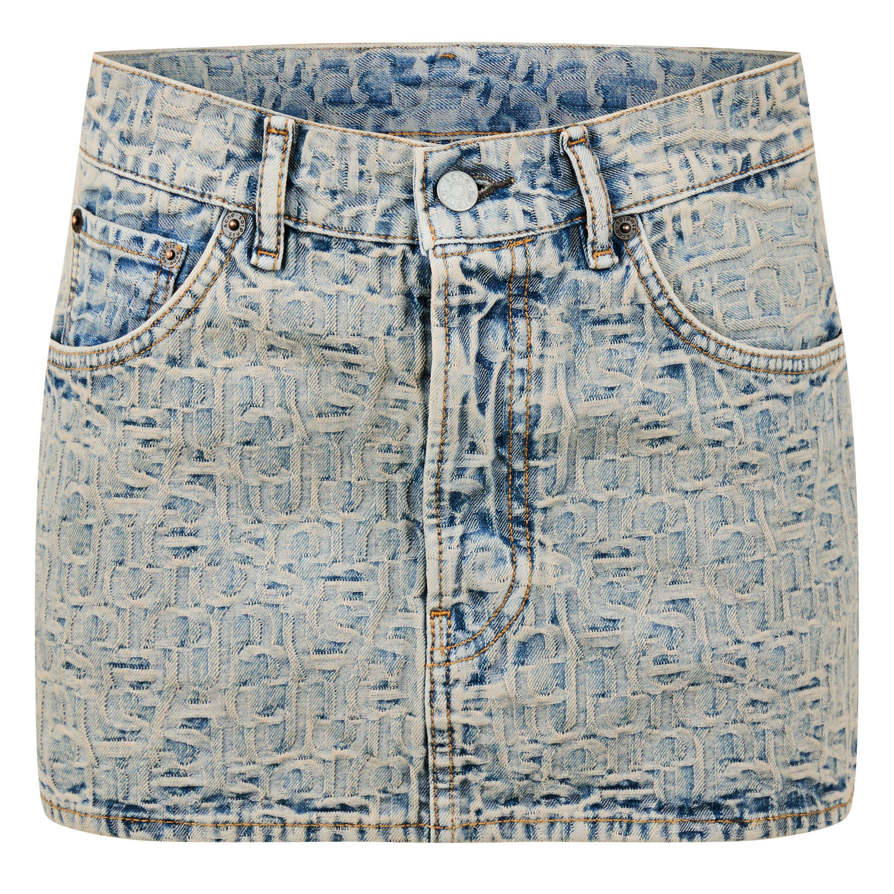 Blue Beige - Acne Studios - Monogram Denim Mini Skirt - 5