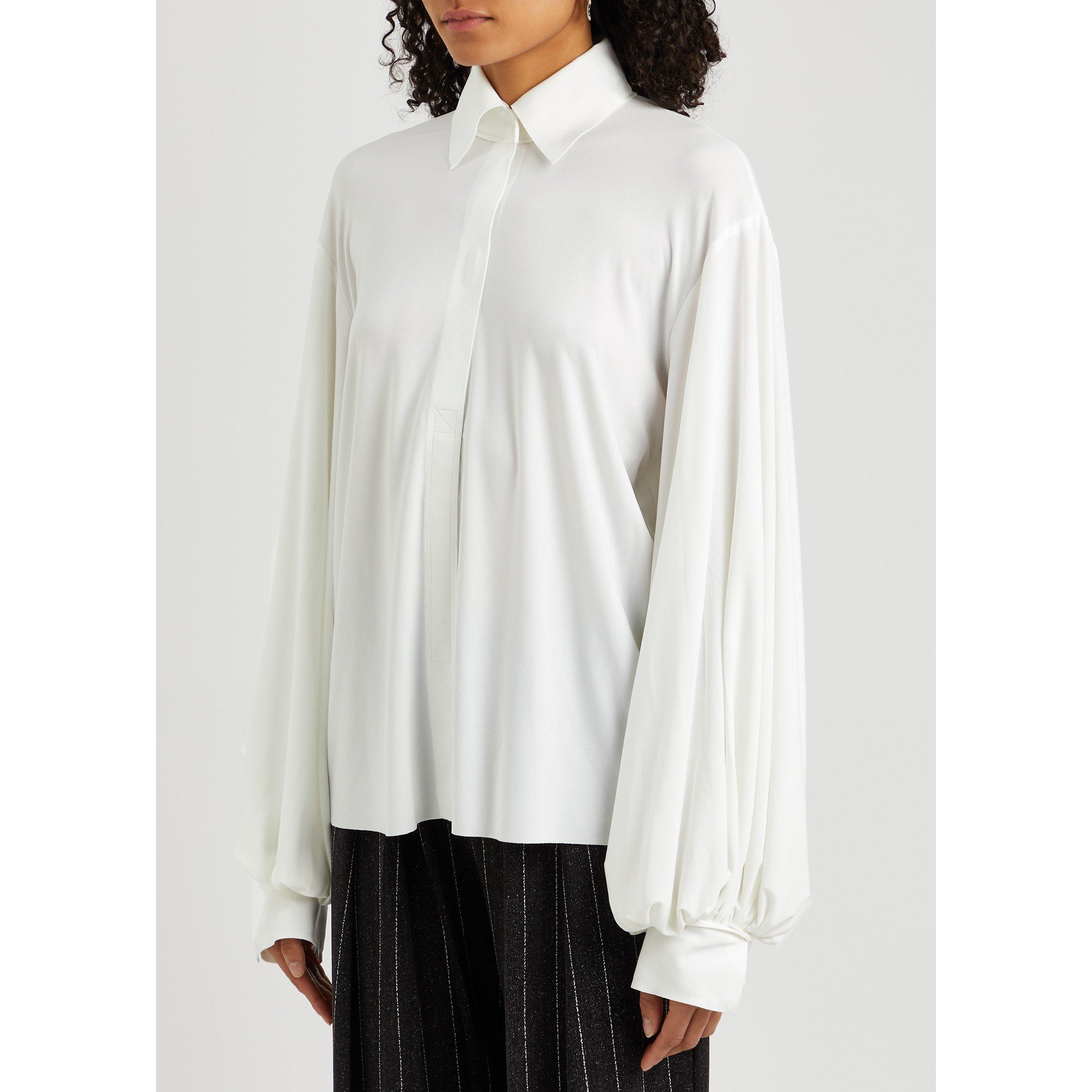 WHITE - Norma Kamali - S FULL SLV NK COLLARED SHIRT - 2