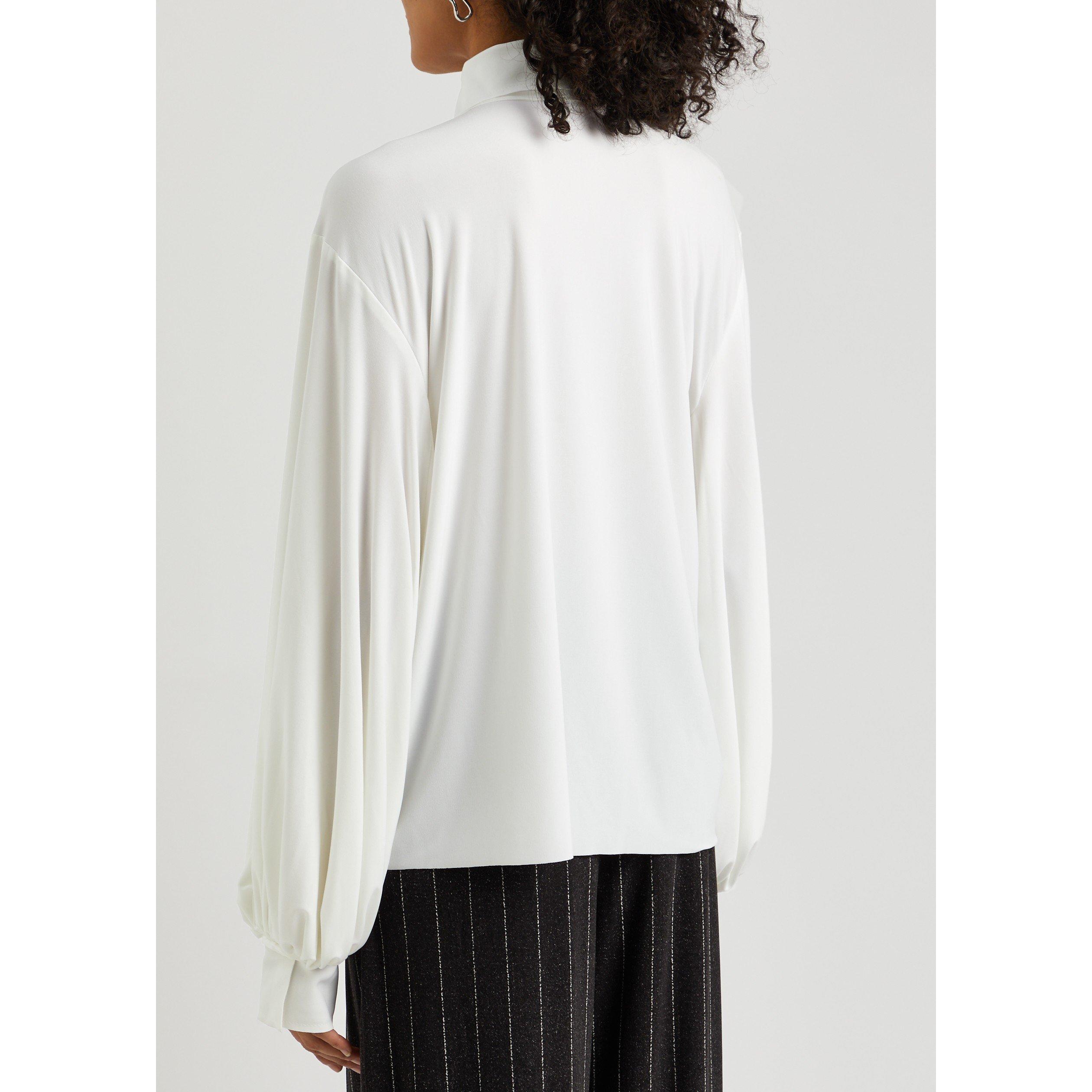 WHITE - Norma Kamali - S FULL SLV NK COLLARED SHIRT - 3