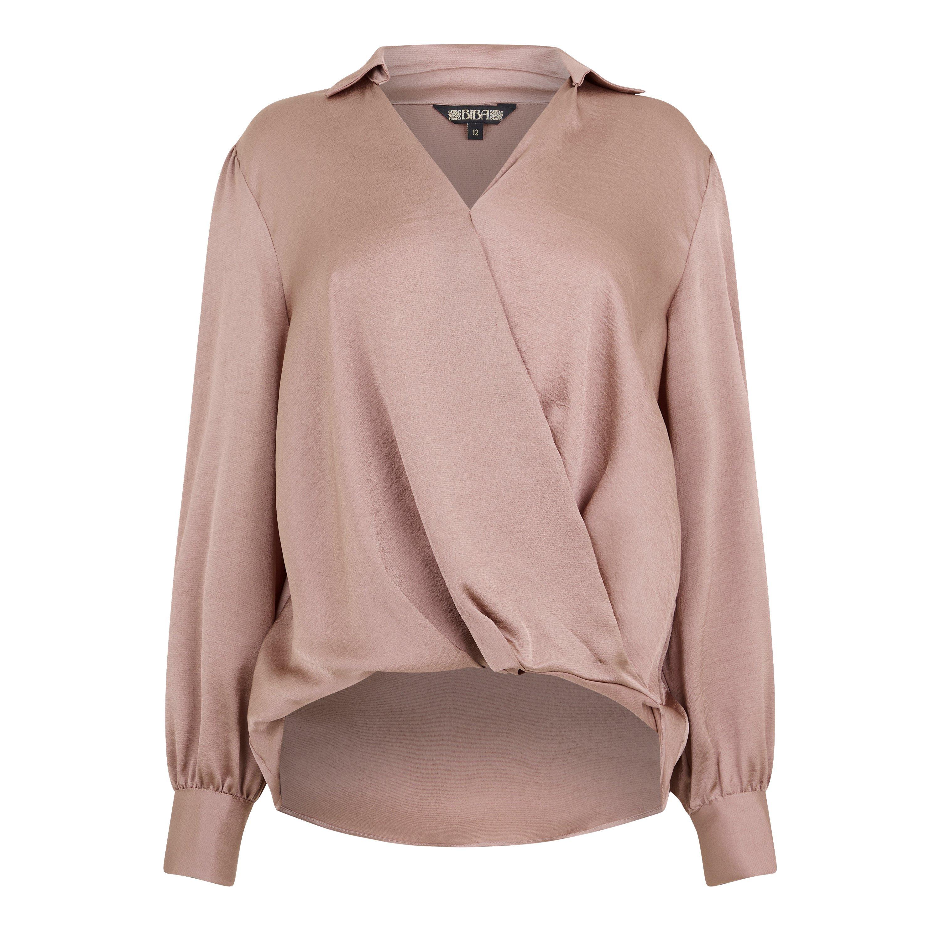 Taupe - Biba - Wrap Front Shirt - 5