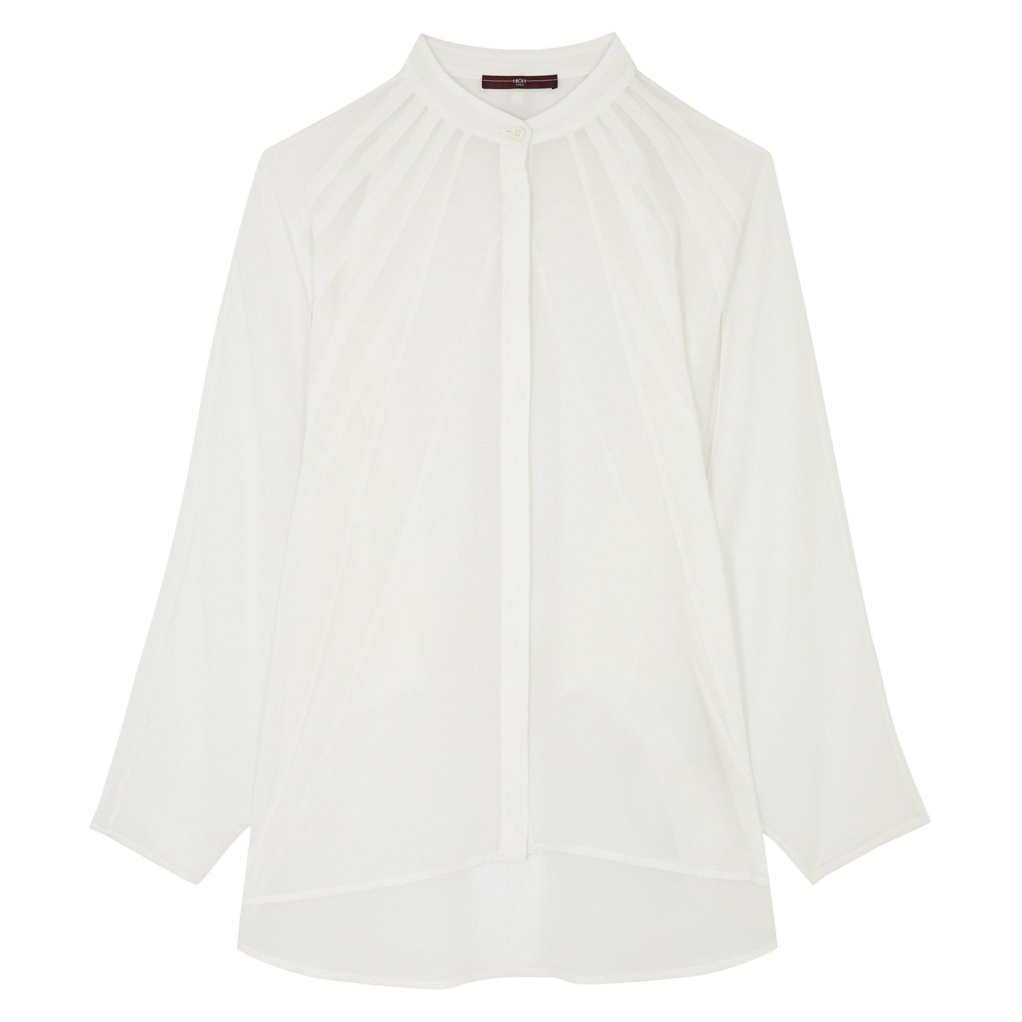 WHITE - High - B HOODWINK PLEAT SIDE BLOUSE - 1