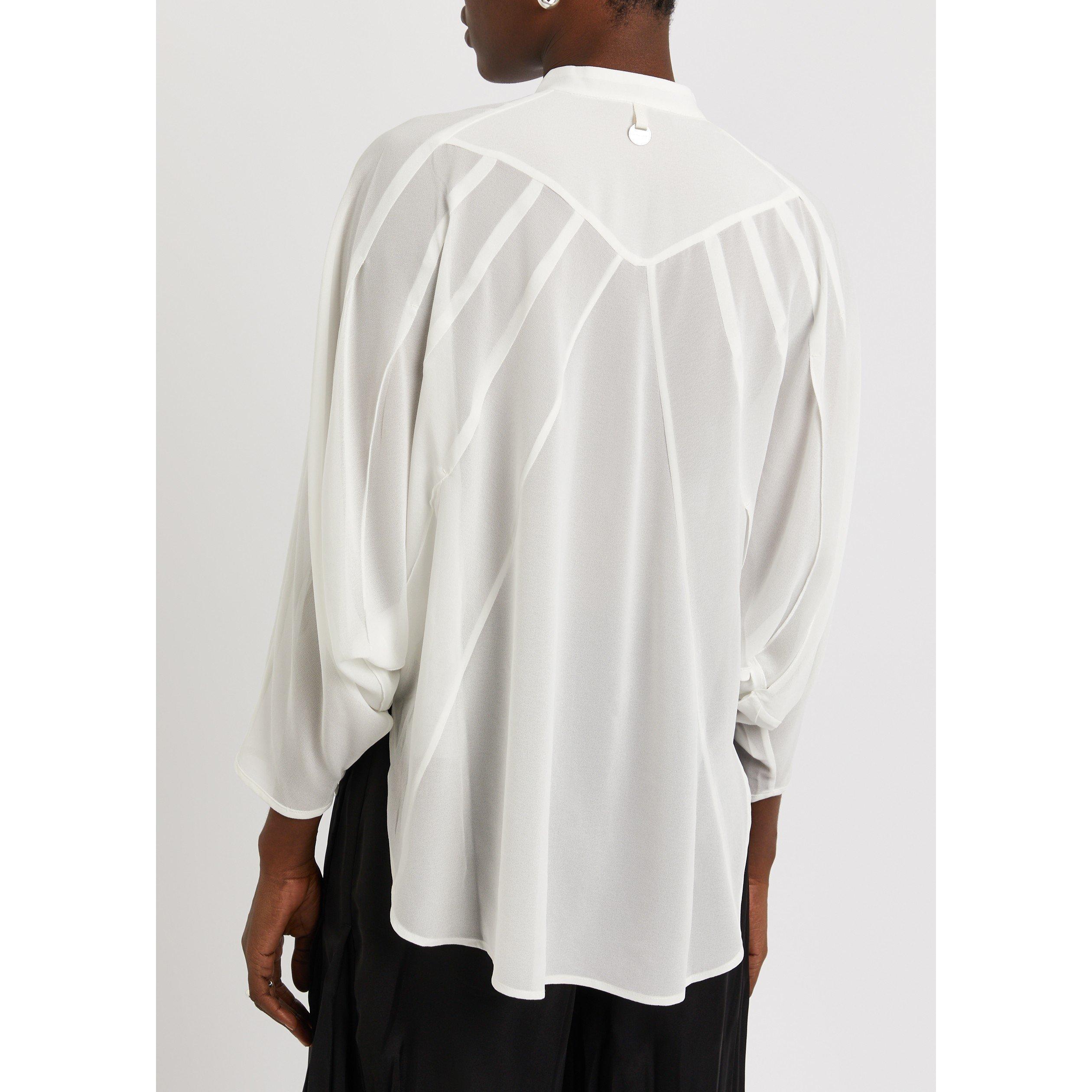WHITE - High - B HOODWINK PLEAT SIDE BLOUSE - 3