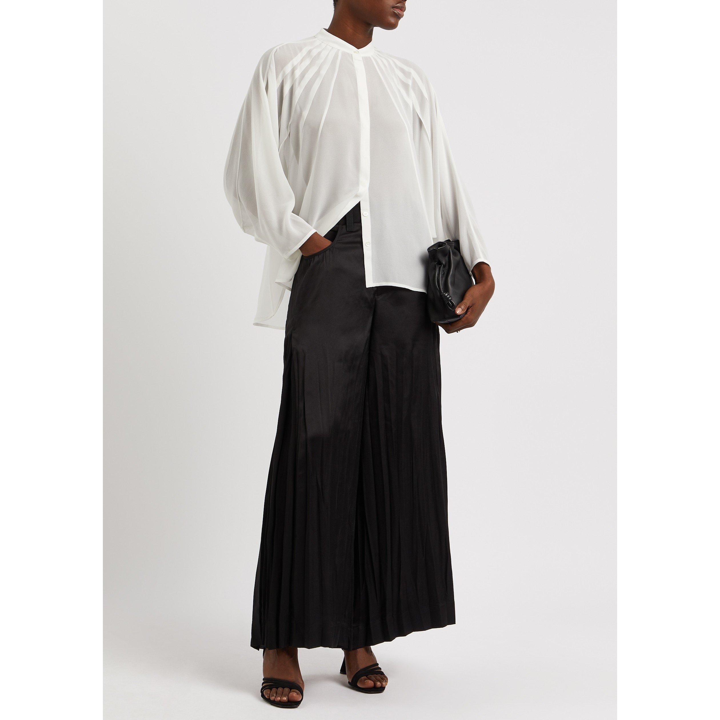 WHITE - High - B HOODWINK PLEAT SIDE BLOUSE - 5