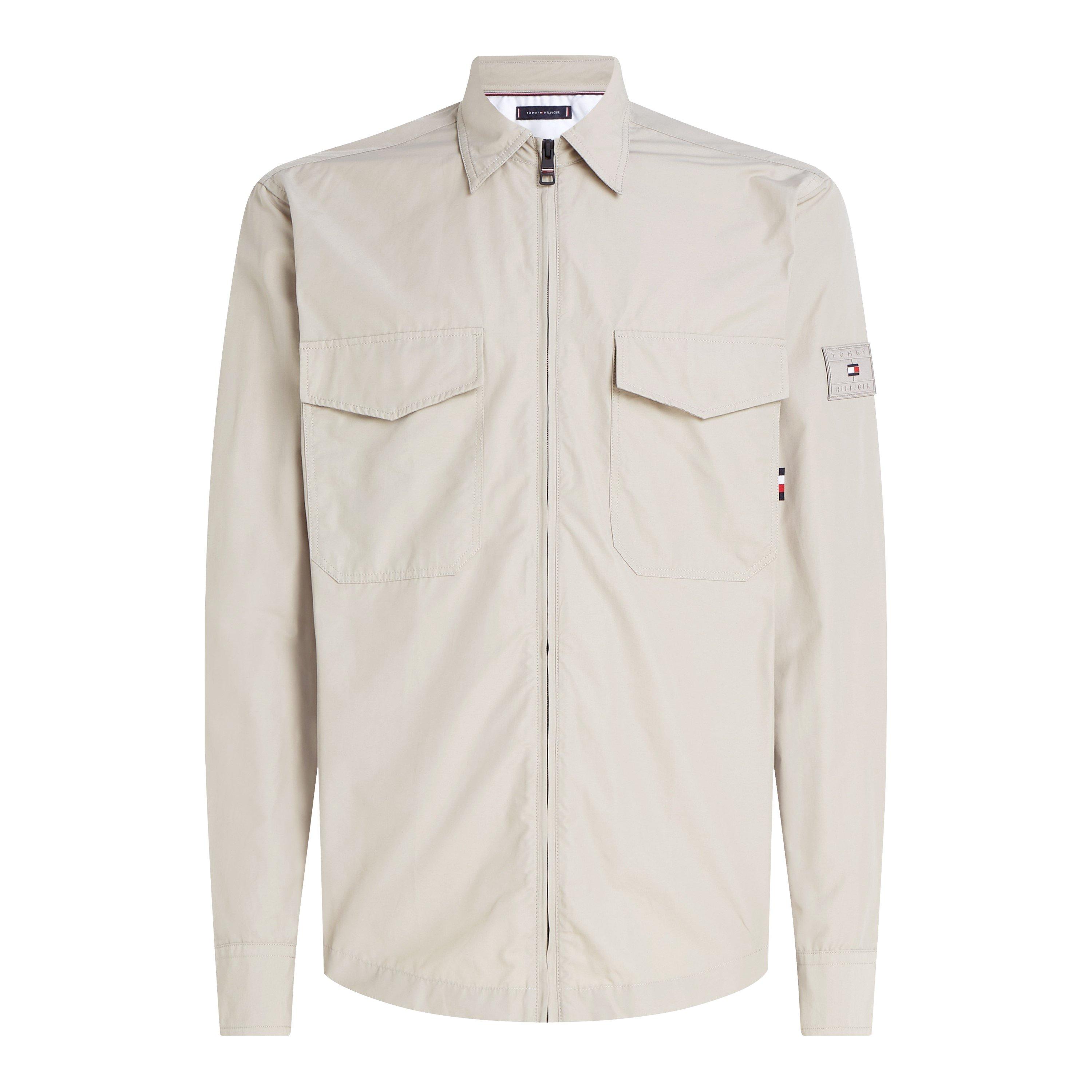 Stone - Tommy Hilfiger - Men's Paper Touch Textured Lightweight Overshirt - 5