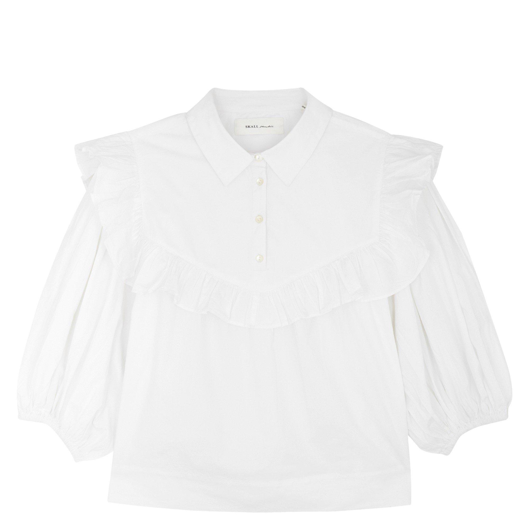 WHITE - Skall Studio - T IPANI FRILLBIB 3/4 SLV TOP - 1