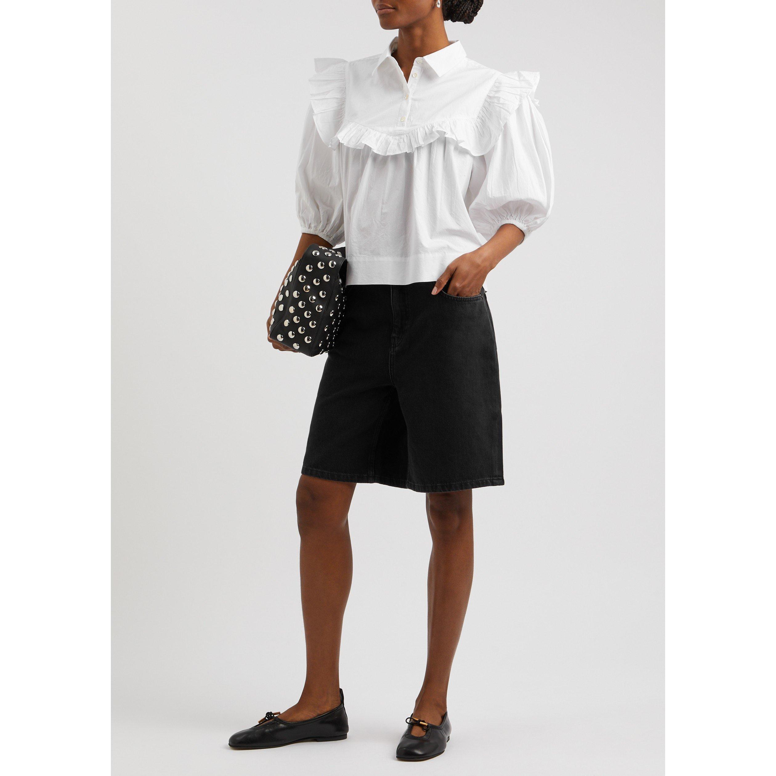 WHITE - Skall Studio - T IPANI FRILLBIB 3/4 SLV TOP - 5