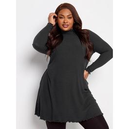 YOURS Curve Lettuce Edge Long Sleeve Tunic