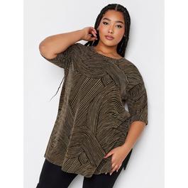 YOURS Yours Curve Party Oversized Throw On T-Shirt Gold