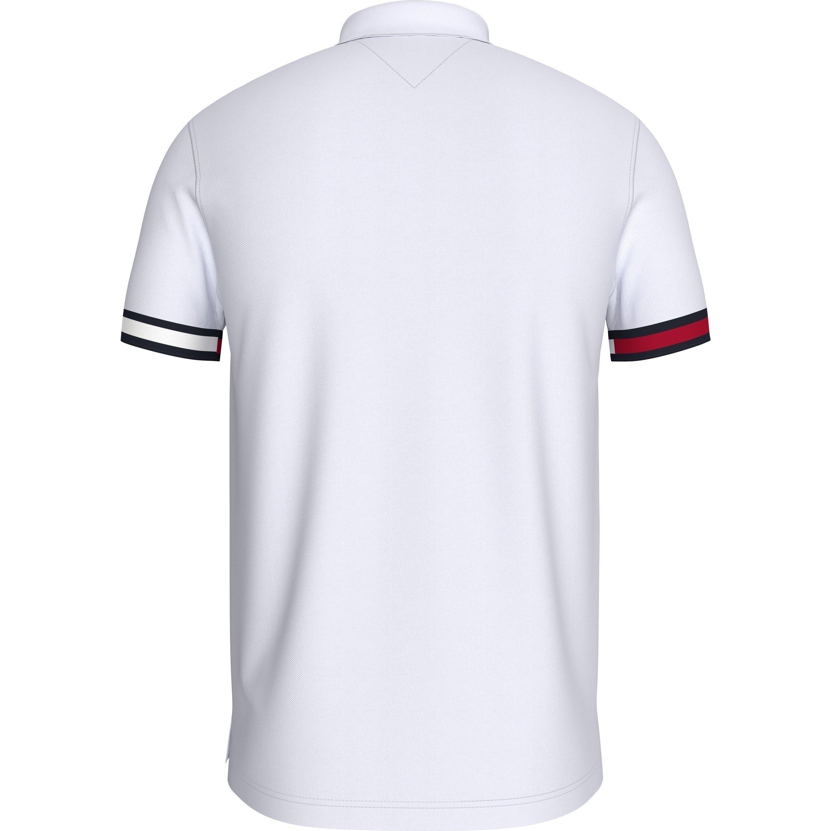 White - Tommy Hilfiger - Slim Fit Signature Cuff Polo Shirt - 2