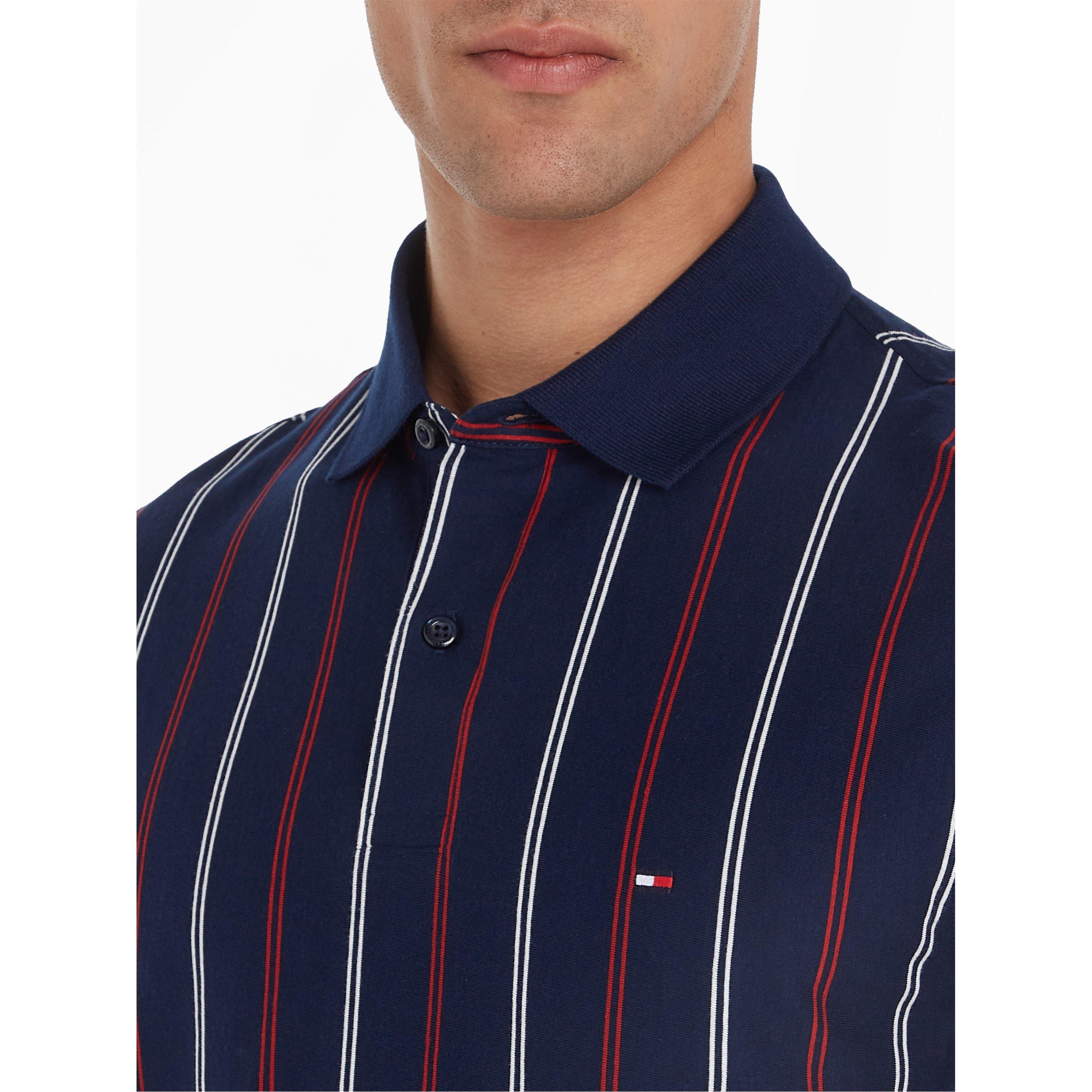 Navy/White - Tommy Hilfiger - Men's Stripe Short-Sleeve Polo Shirt - 4