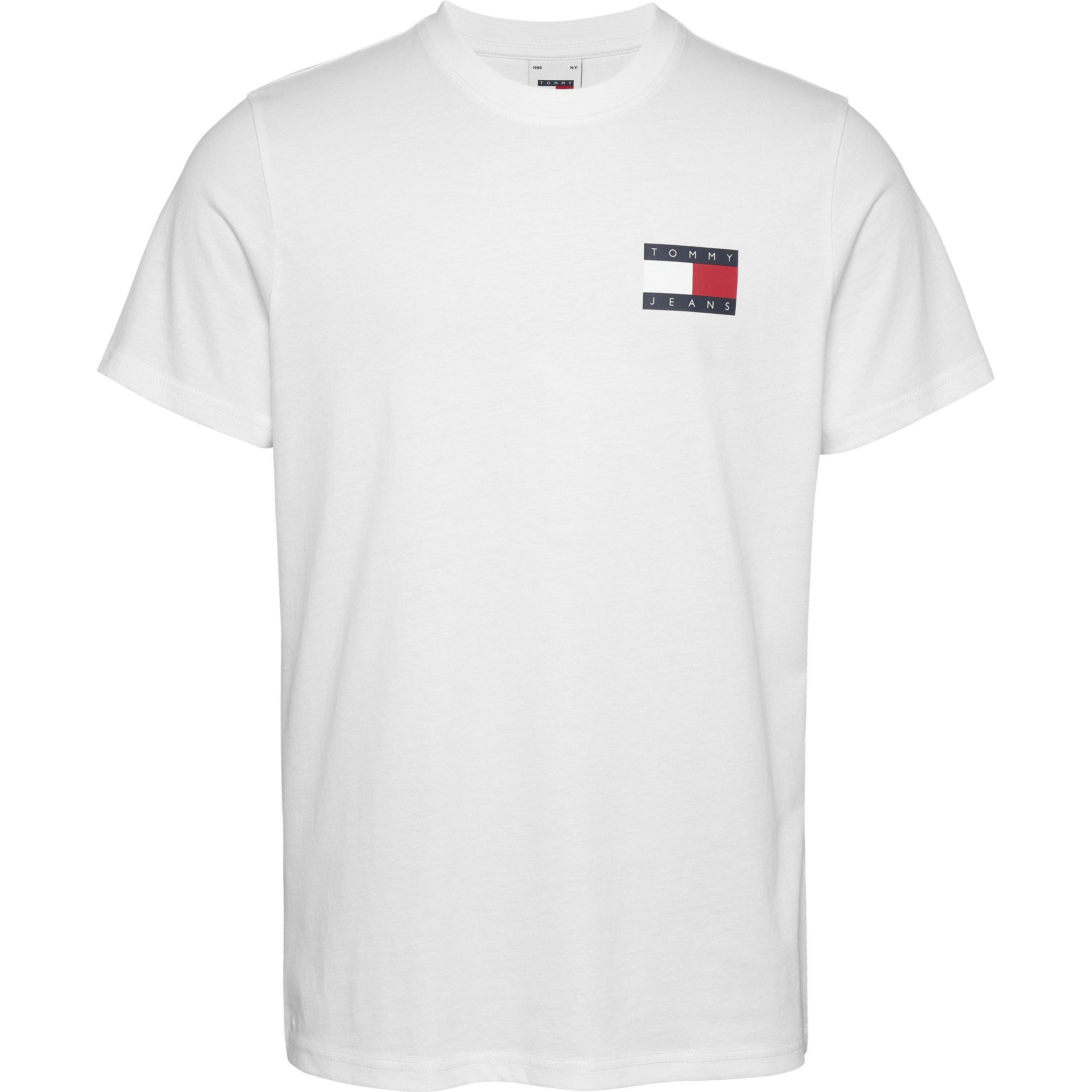 Tommy Jeans Men's Slim Essential Flag Regular Fit T-Shirt - White - S