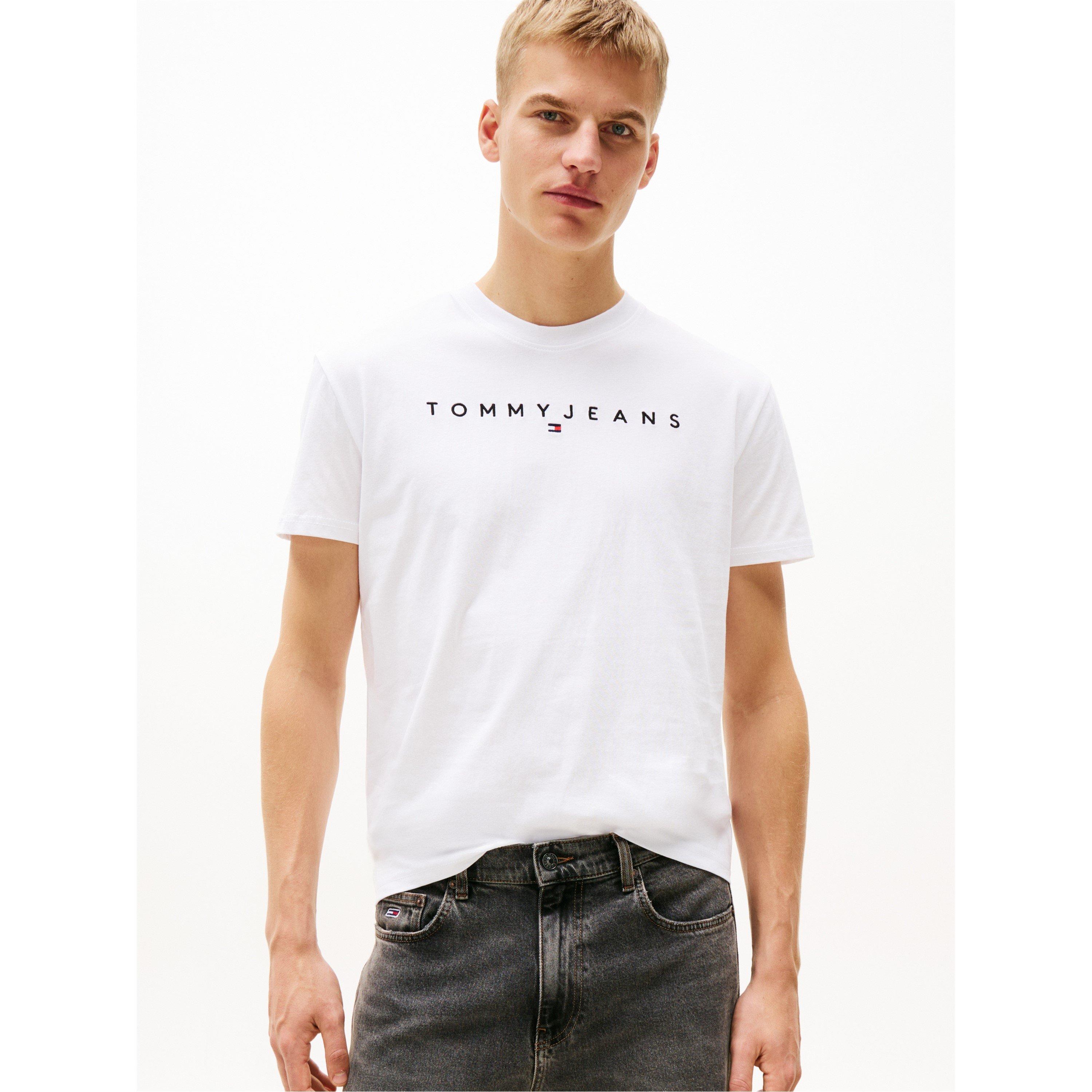 BIJELI V2 - Tommy Jeans - Men's TJM Linear Logo Regular Fit T-Shirt - 3