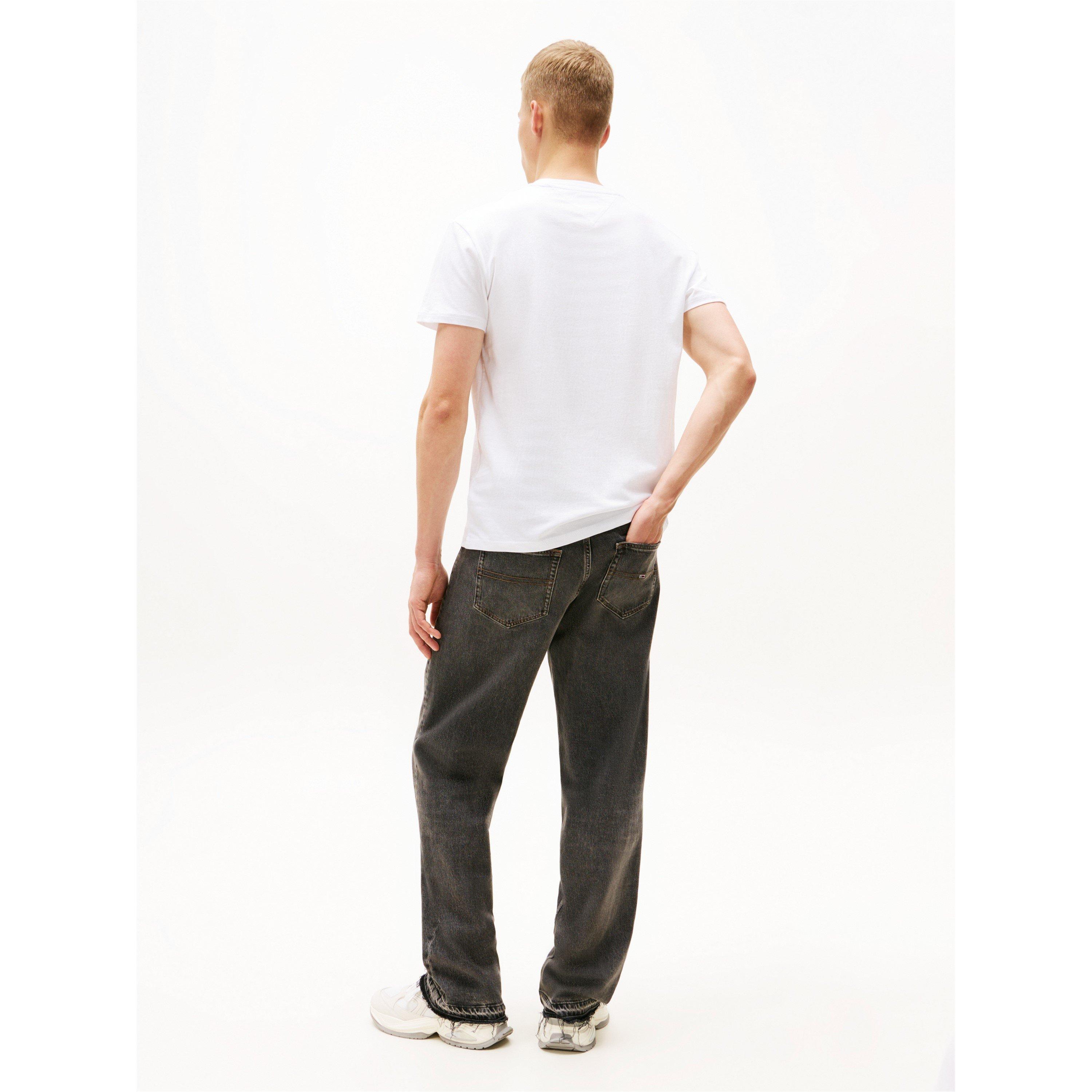 BIJELI V2 - Tommy Jeans - Men's TJM Linear Logo Regular Fit T-Shirt - 4