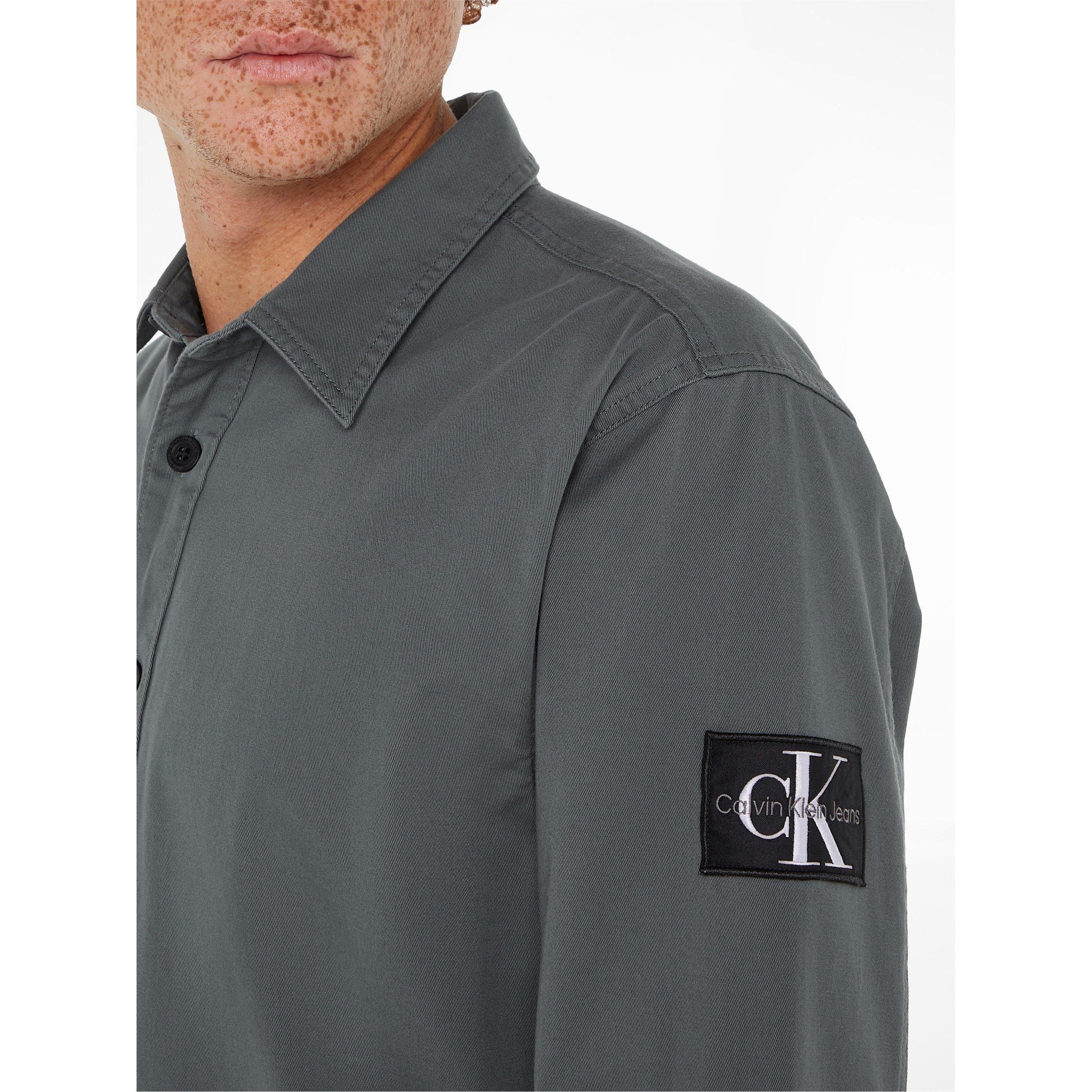 Endless Grey - Calvin Klein Jeans - Men's Monologo Badge Cotton Long Sleeve Overshirt - 2