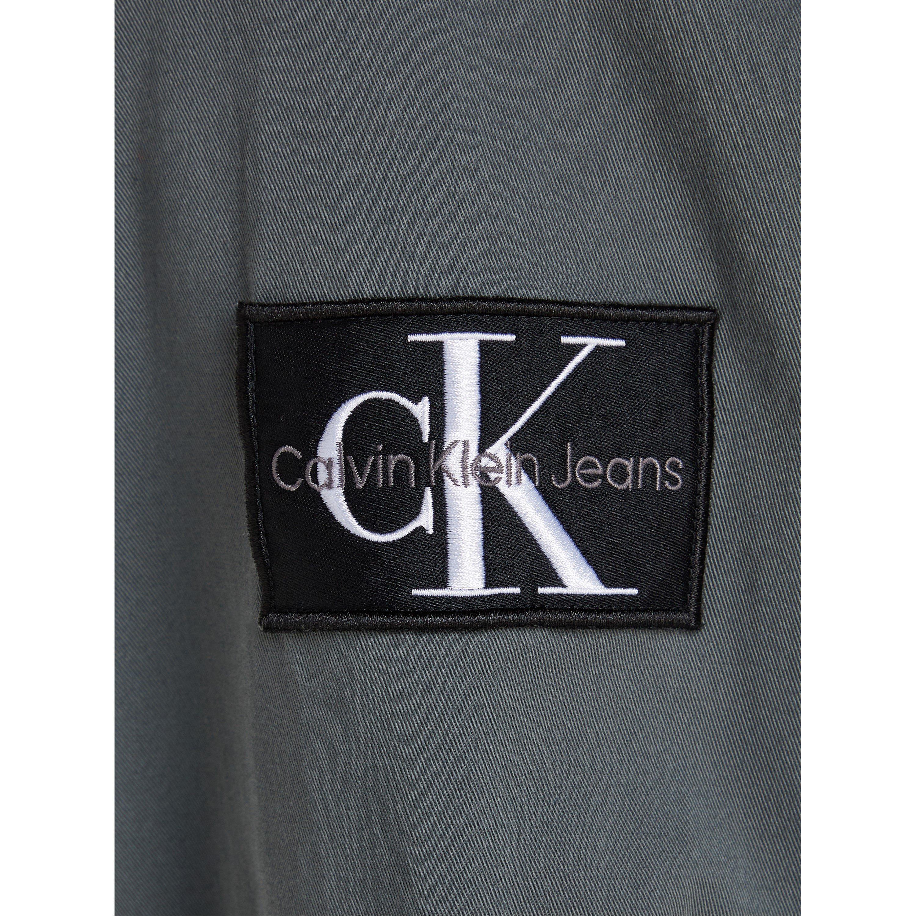 Endless Grey - Calvin Klein Jeans - Men's Monologo Badge Cotton Long Sleeve Overshirt - 4