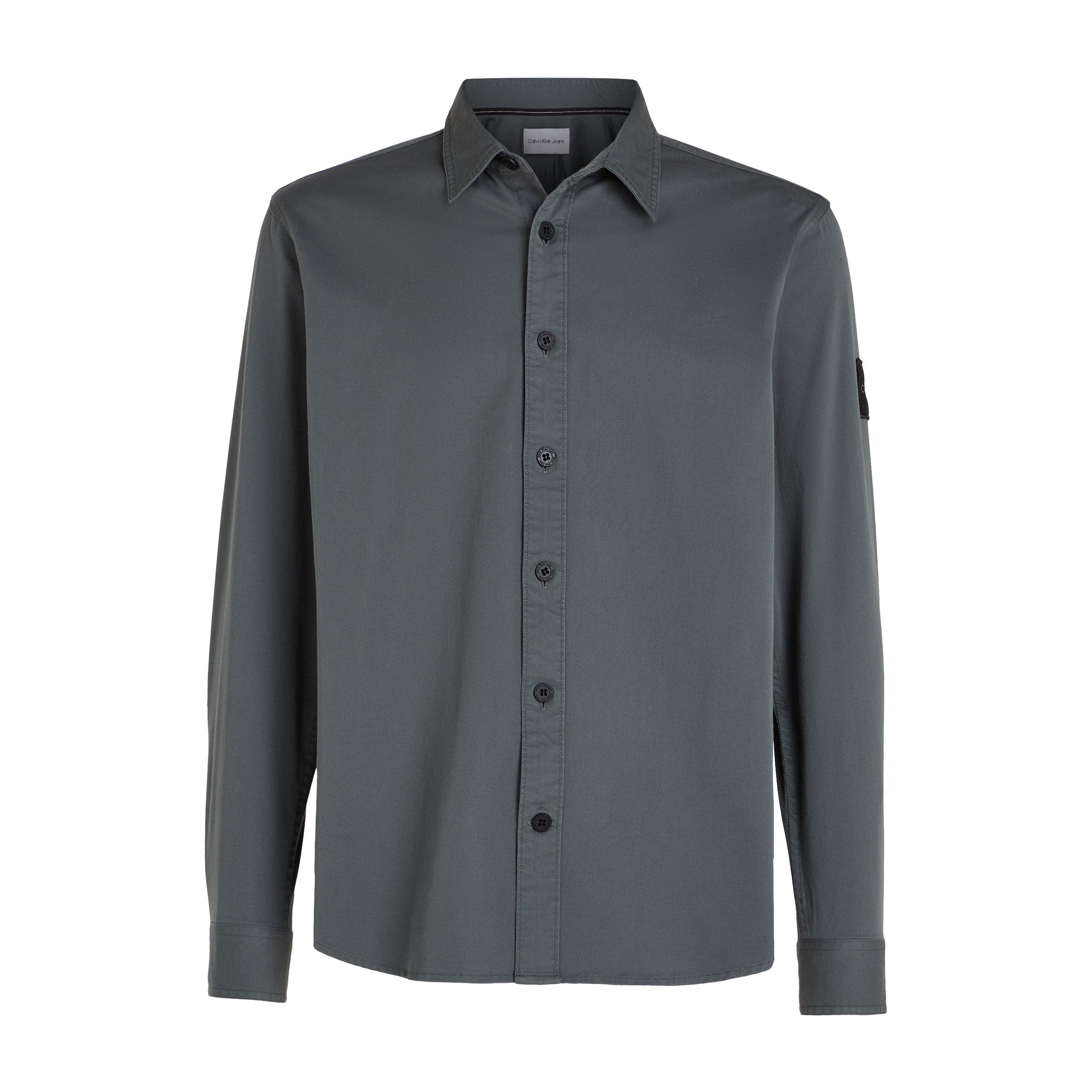 Endless Grey - Calvin Klein Jeans - Men's Monologo Badge Cotton Long Sleeve Overshirt - 5