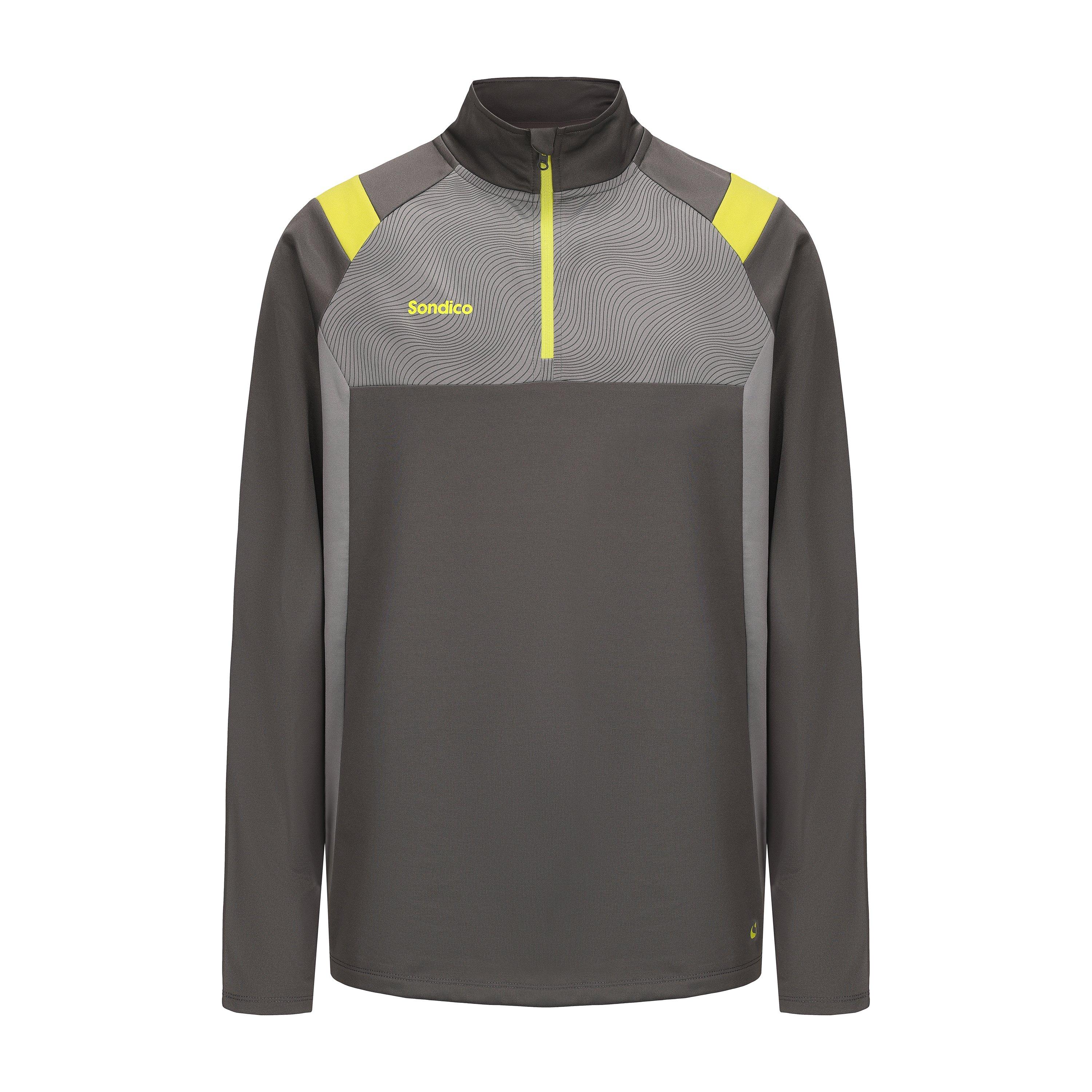 Grey/Green - Sondico - Blaze 1/4 Zip Football Drill Top Mens - 1