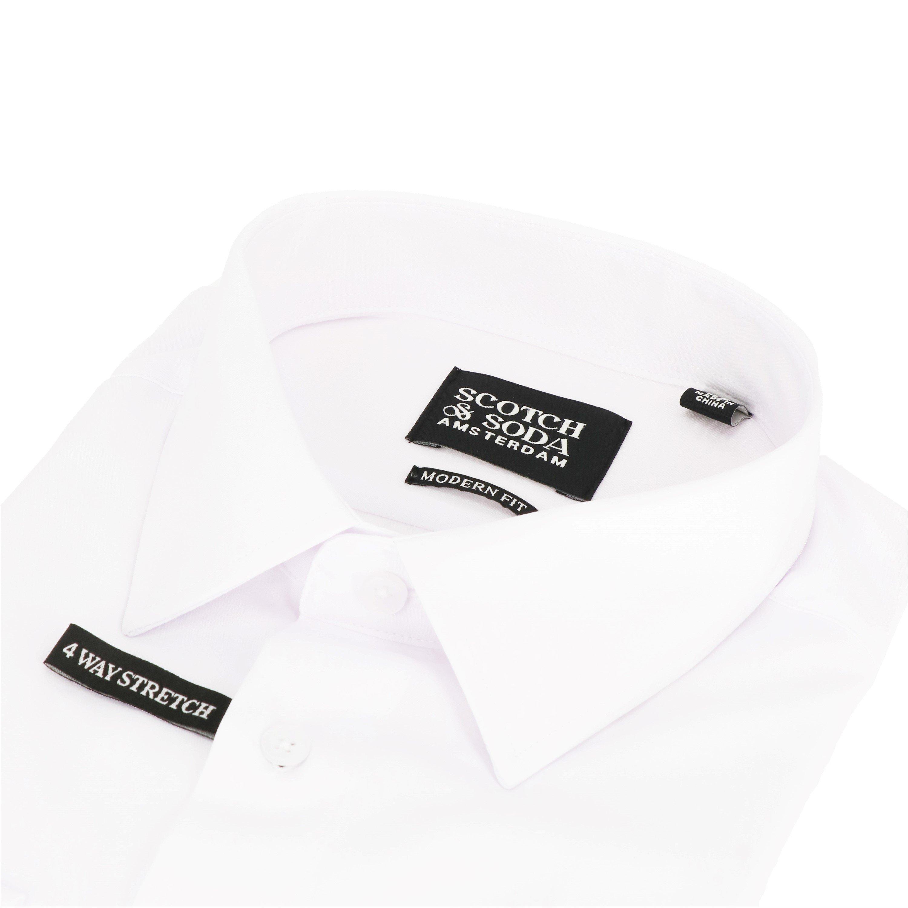 White - Scotch and Soda - Men's Long-Sleeve Oxford Shirt - 7