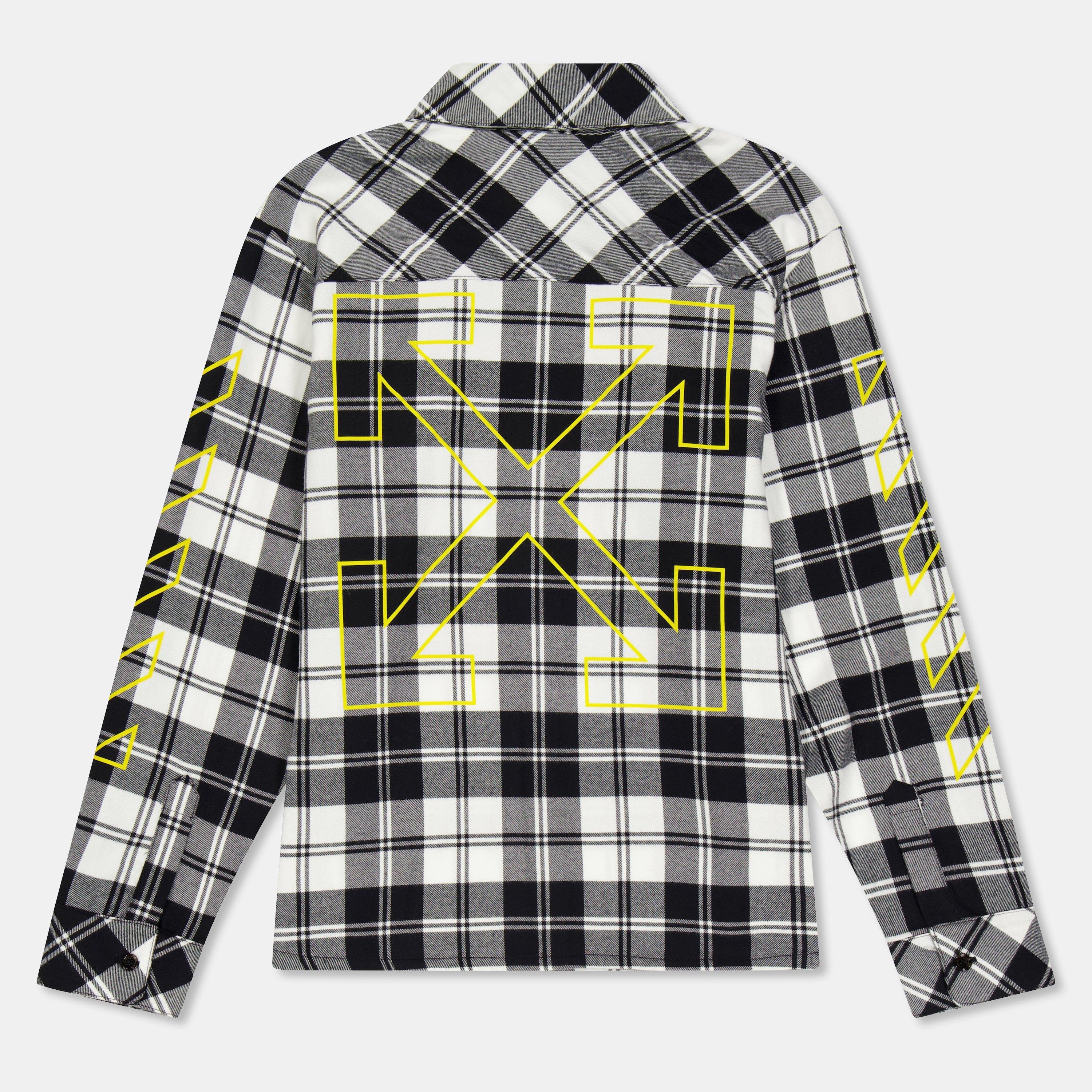 Blk Wht 1018 - Off White - Unisex Kids' Check Long-Sleeve Oxford Shirt - 2