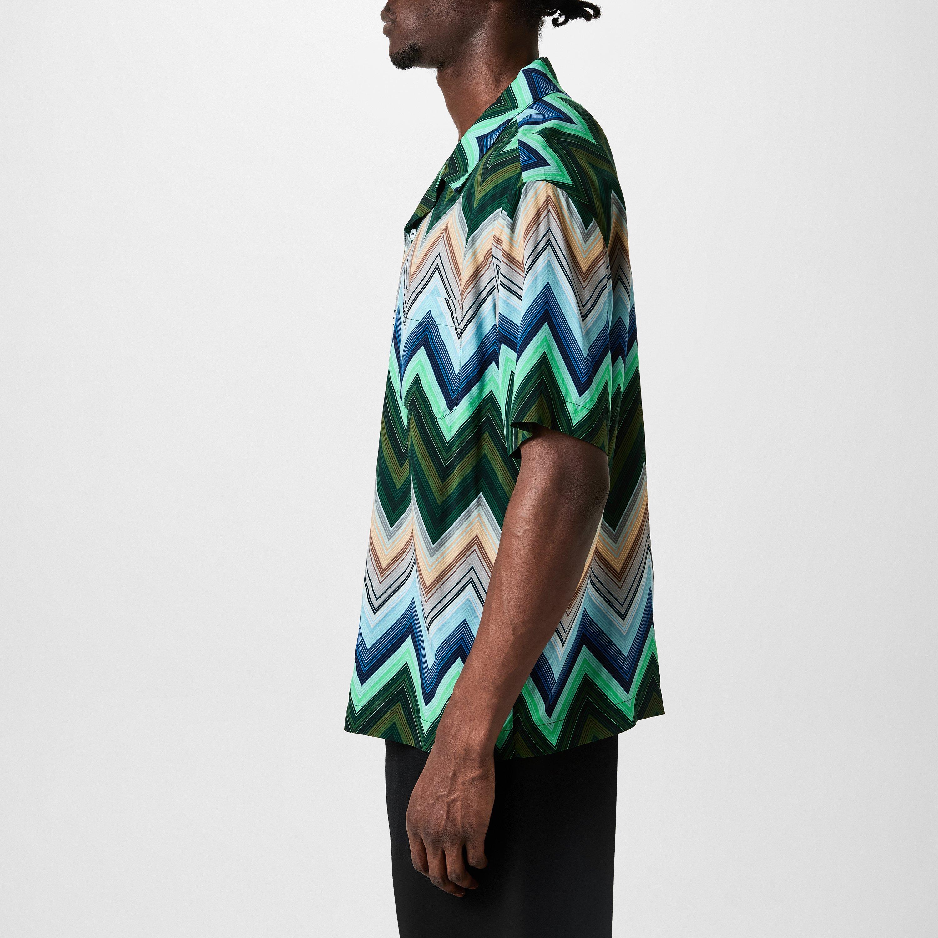 Green SM9LQ - Missoni - Men's Short-Sleeve Patterned Shirt - 2