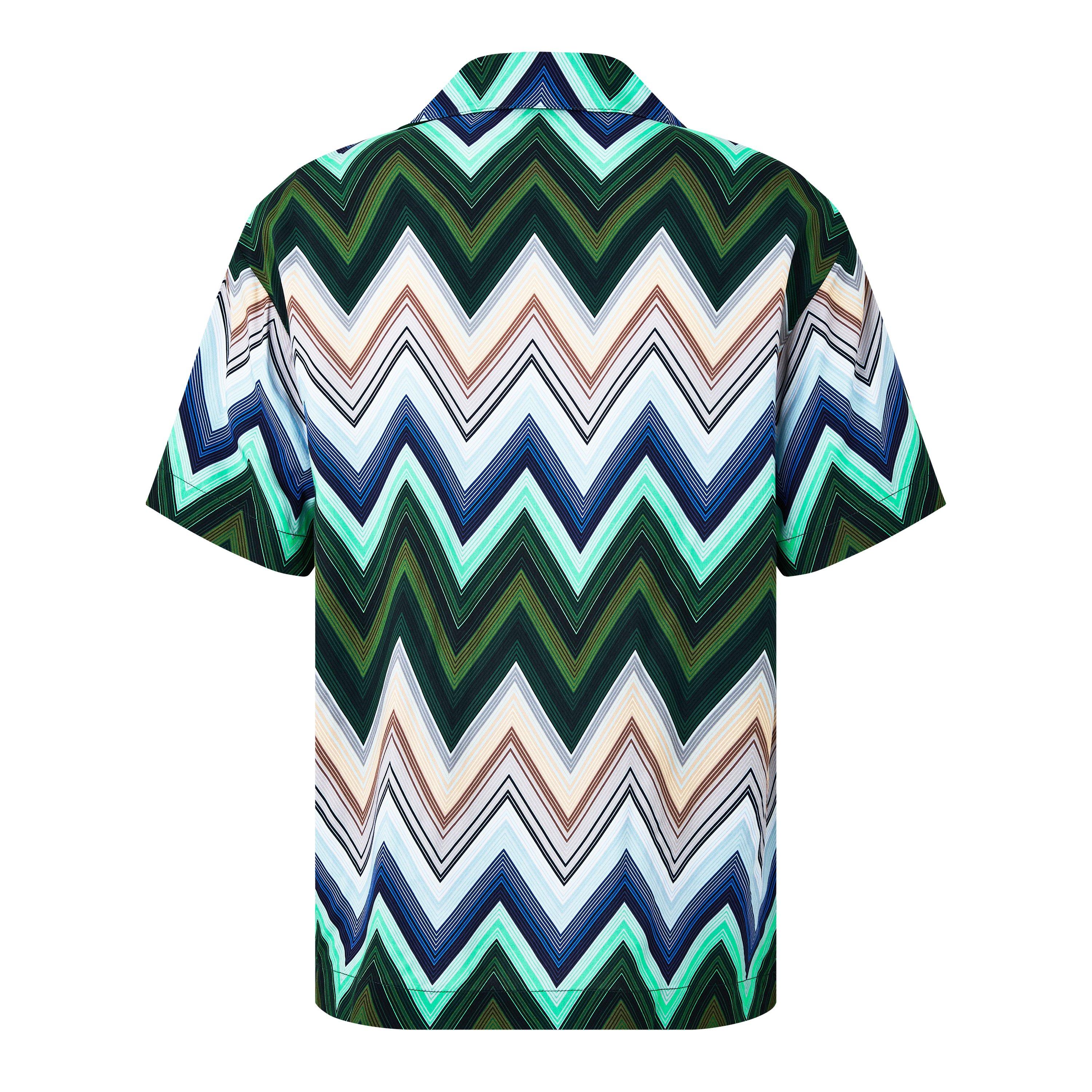 Green SM9LQ - Missoni - Men's Short-Sleeve Patterned Shirt - 6