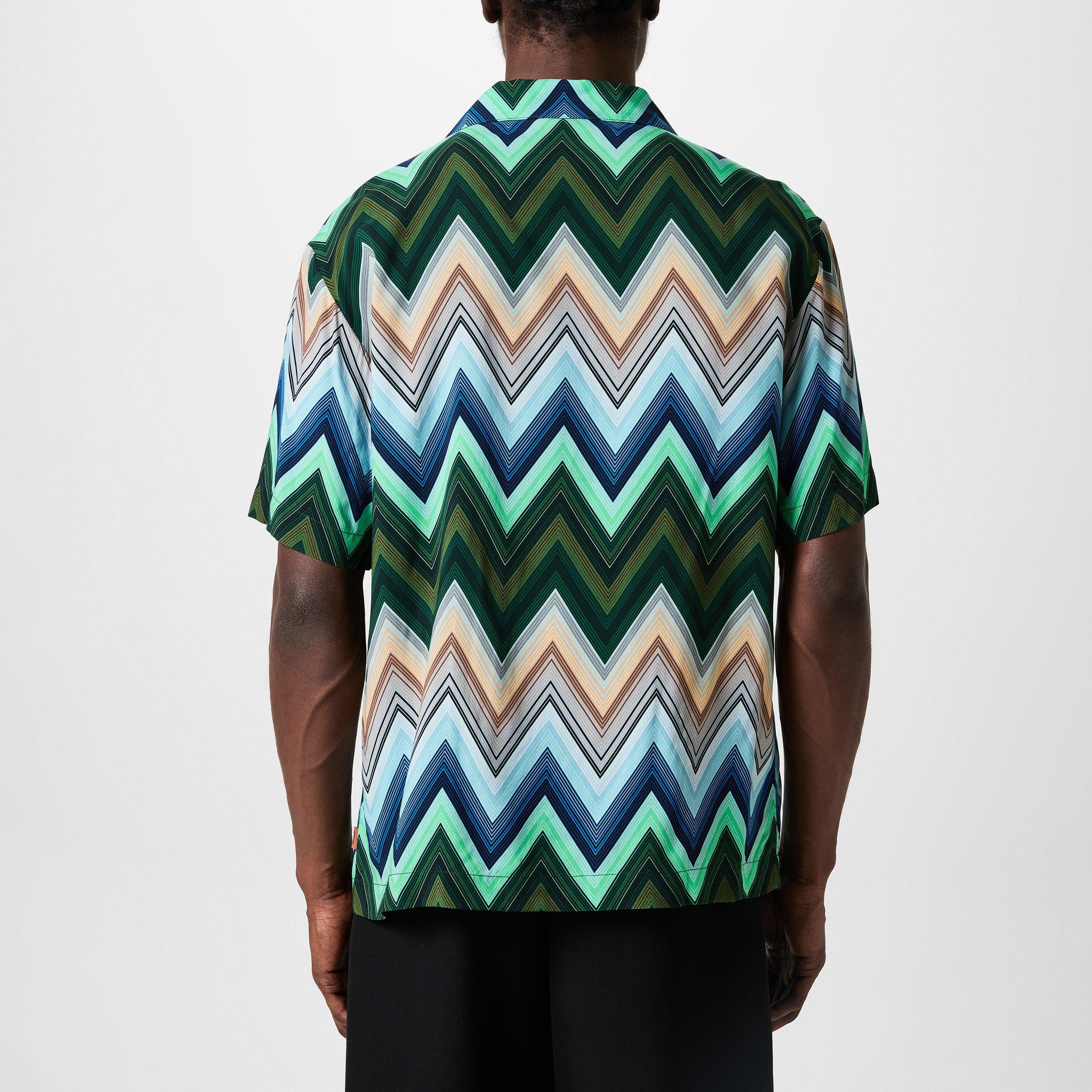 Green SM9LQ - Missoni - Men's Short-Sleeve Patterned Shirt - 3