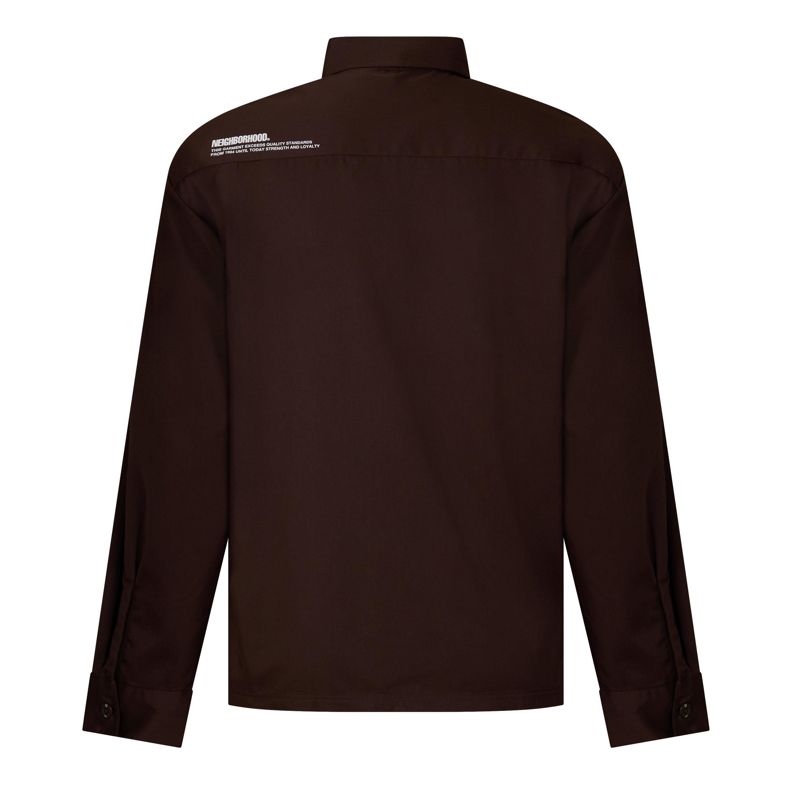 Brown - Neighborhood - Men's Long Sleeve Plain Shirt - 2