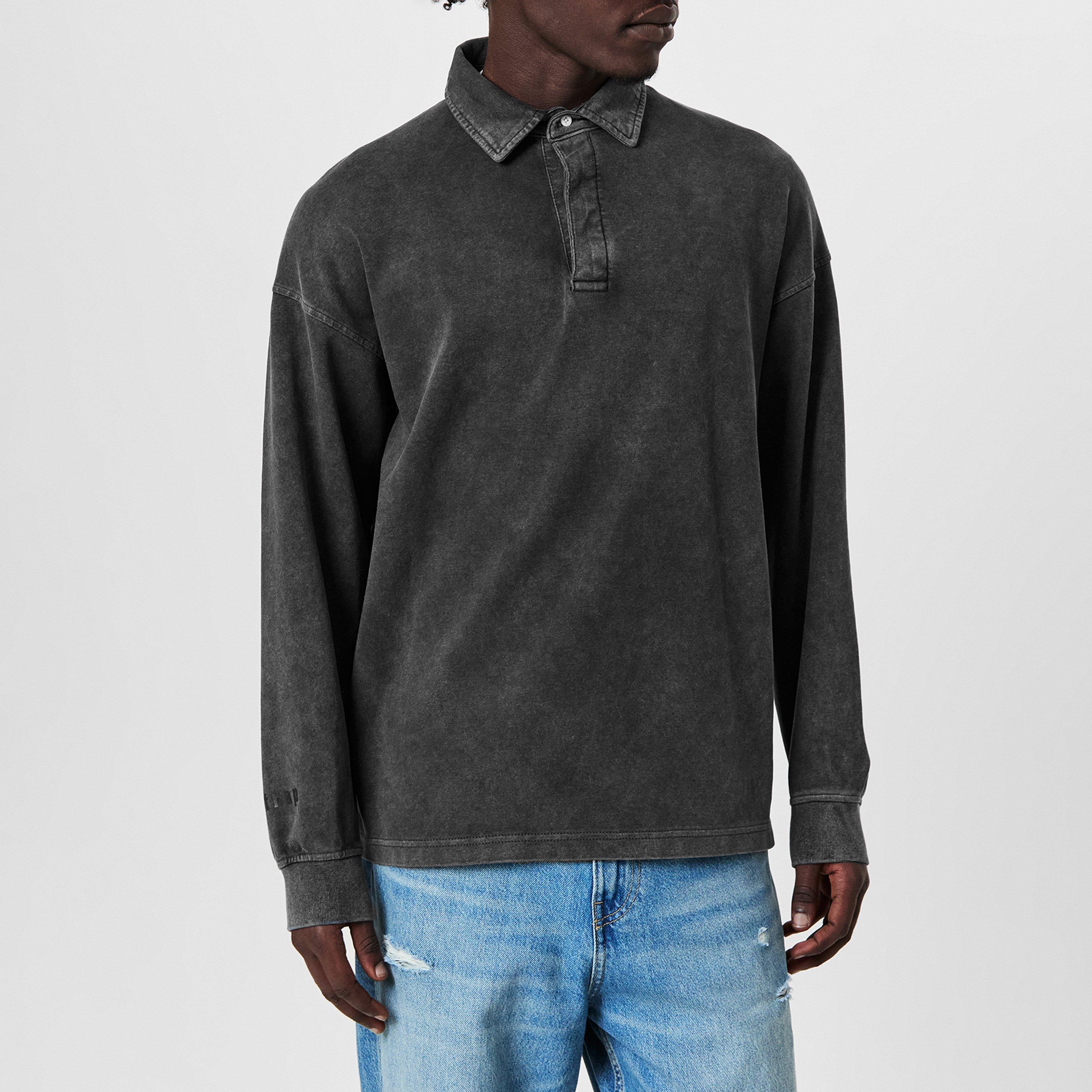 Houtskool - Firetrap - Mens Washed Rugby - 3