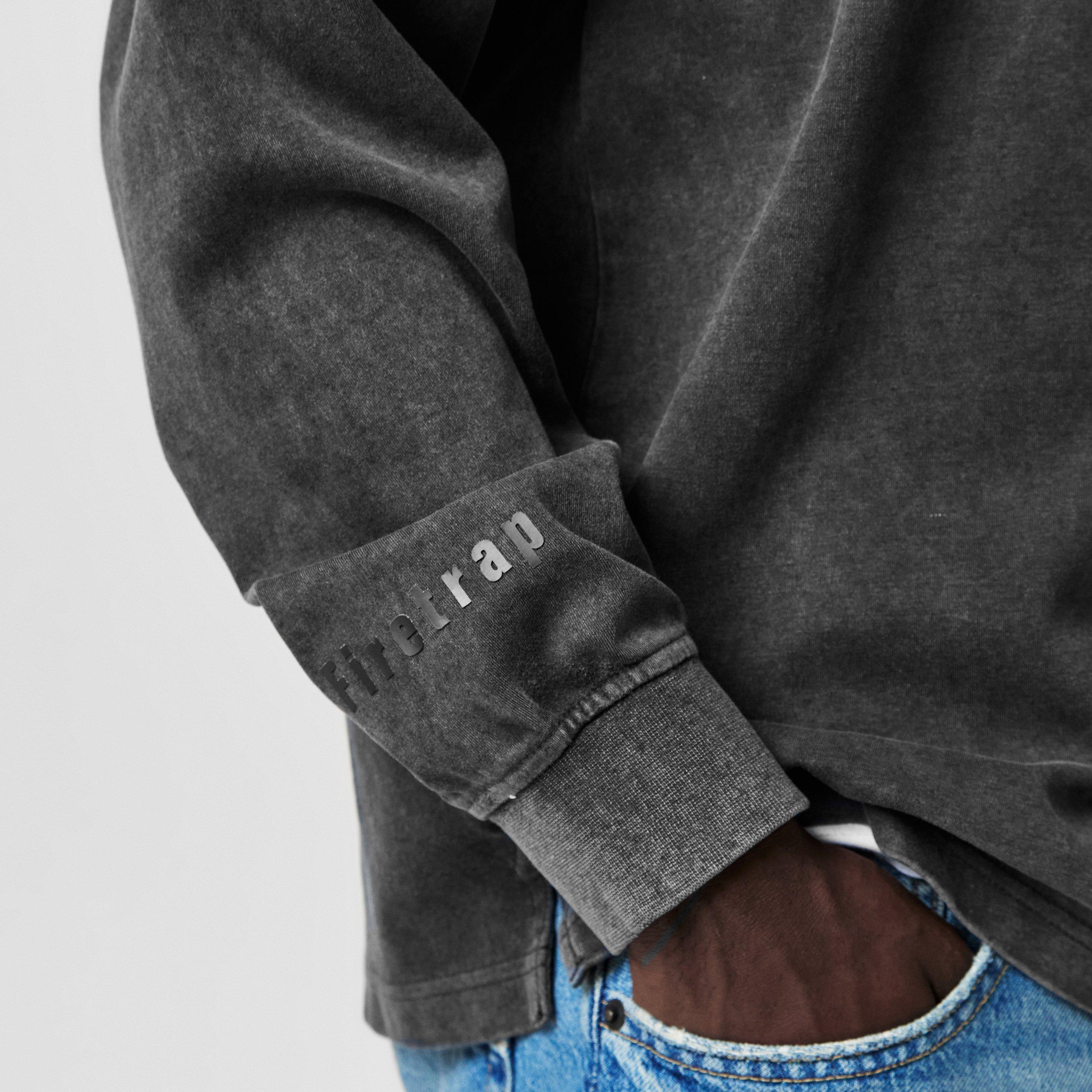 Houtskool - Firetrap - Mens Washed Rugby - 5