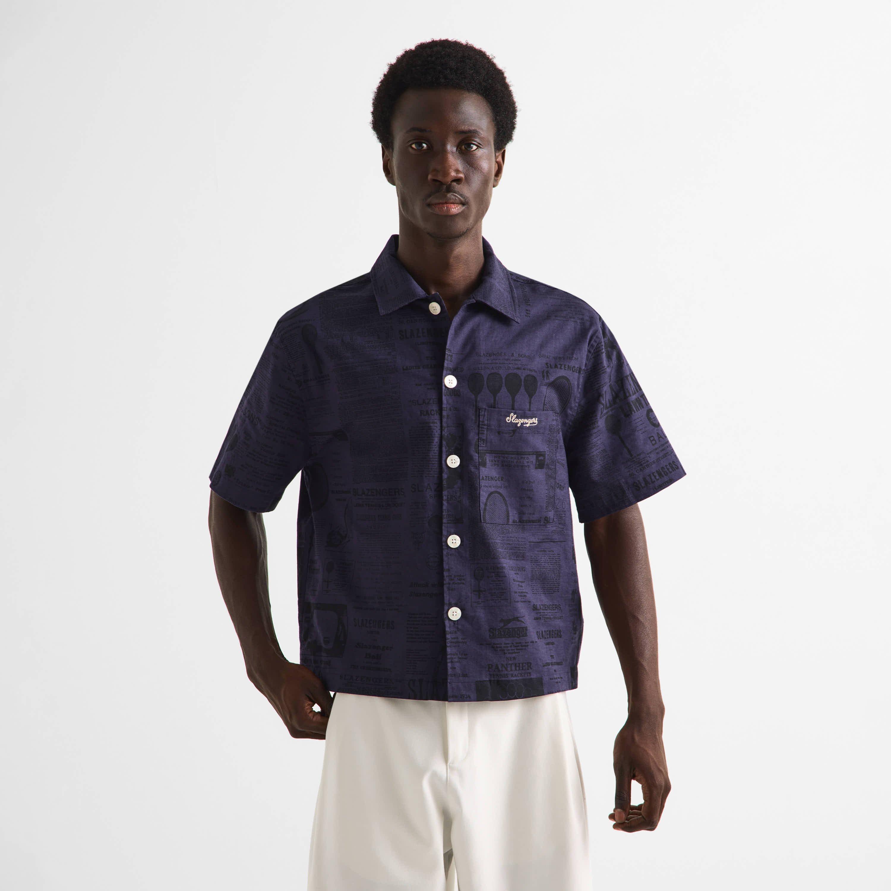 Navy - Slazenger Off-Court - Off-Court Men’s Back Page Woven Shirt - 3