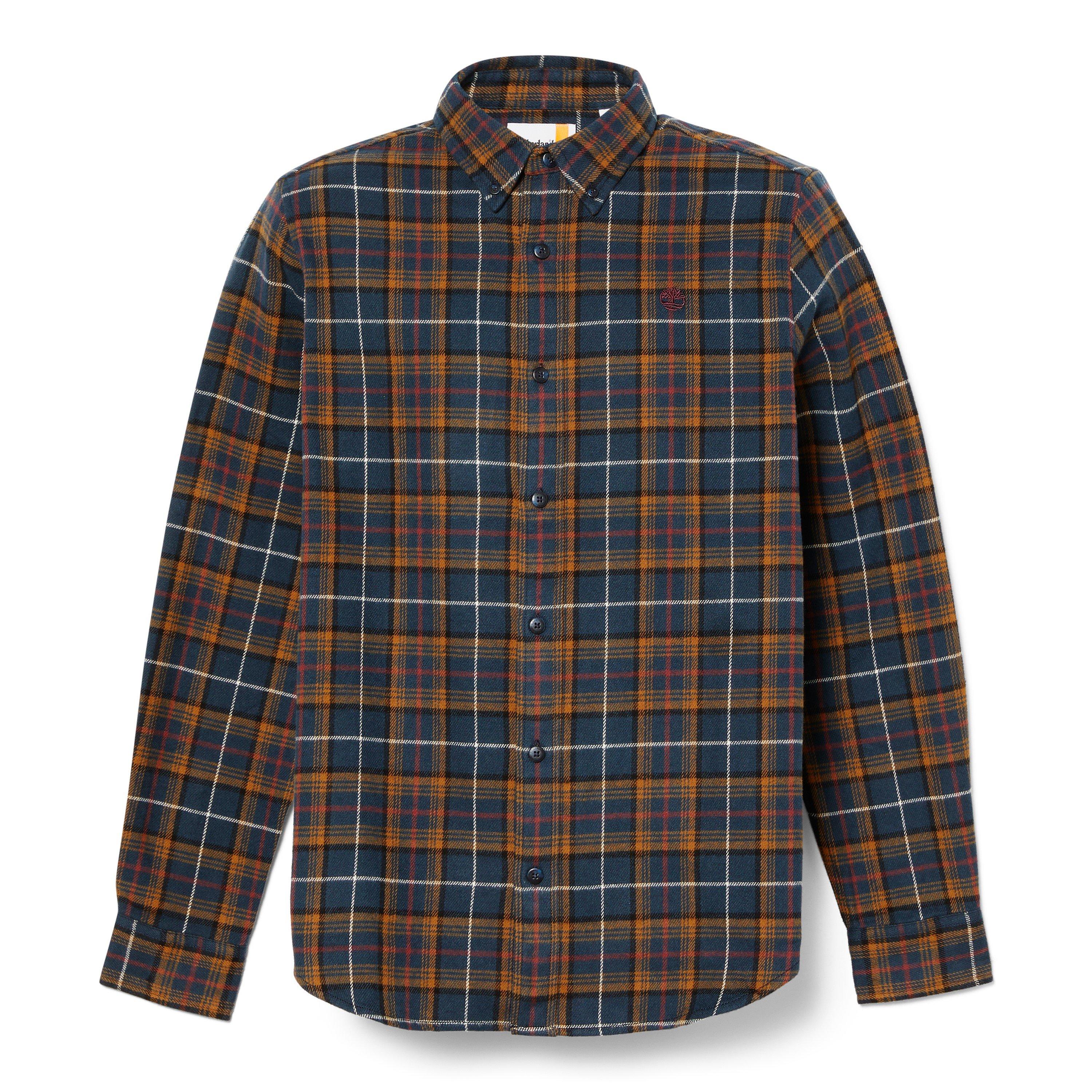 Dark Sapphire - Timberland - Men's Midweight Flannel Check Dark Long-Sleeve Patterned Shirt - 2