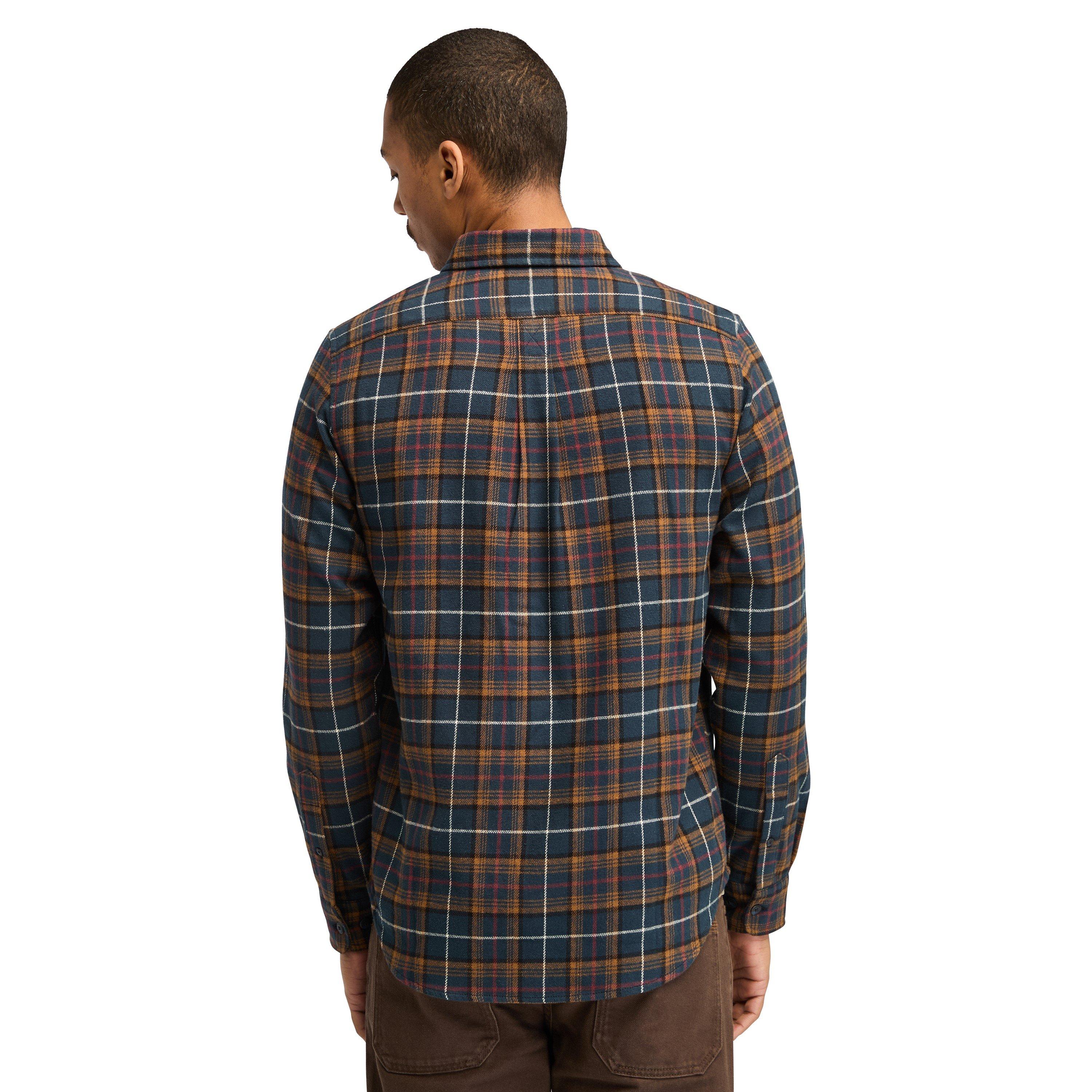 Dark Sapphire - Timberland - Men's Midweight Flannel Check Dark Long-Sleeve Patterned Shirt - 3