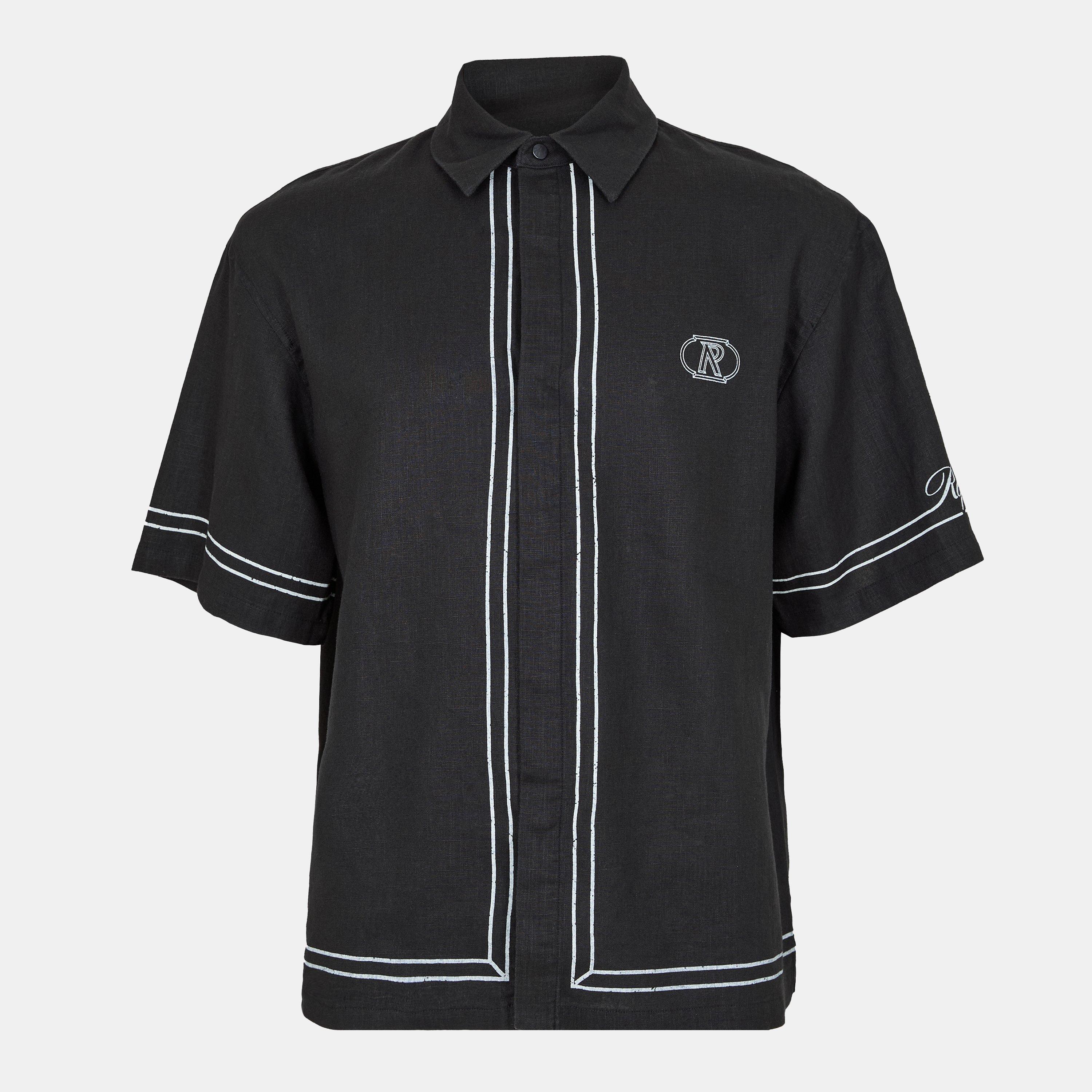 Represent Men's Border Short Sleeve Patterned Shirt - Jet Black - XL
