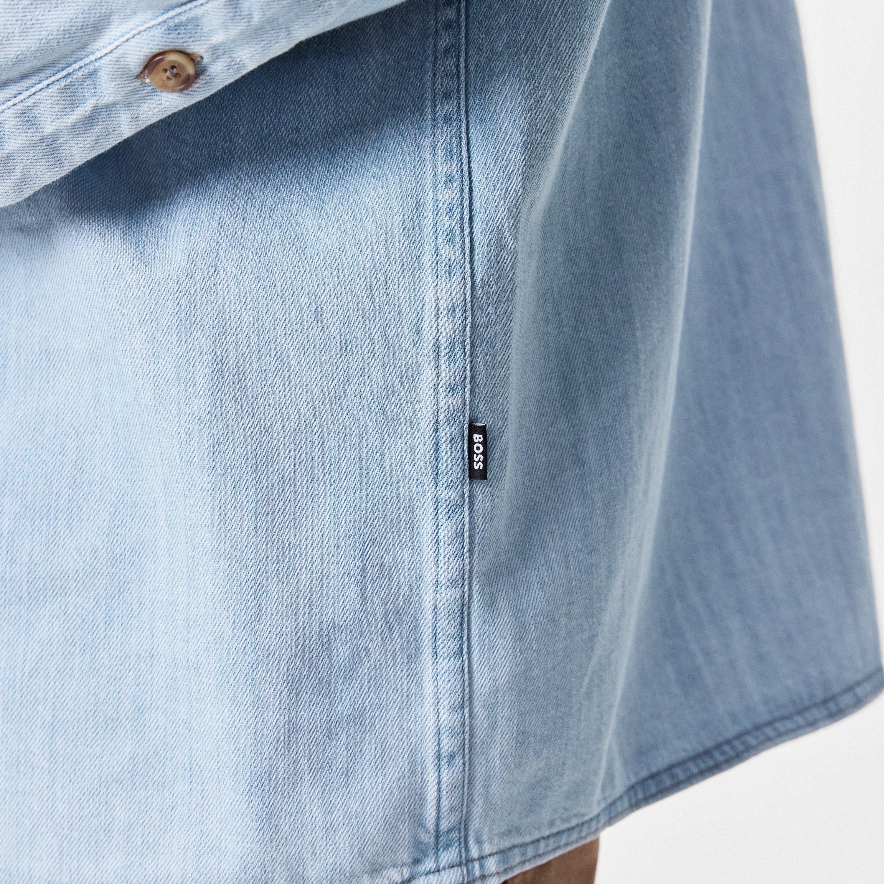 Lt Pas Blue 450 - Boss - Men's HBB HCORY Denim Patterned Long-Sleeve Shirt - 5