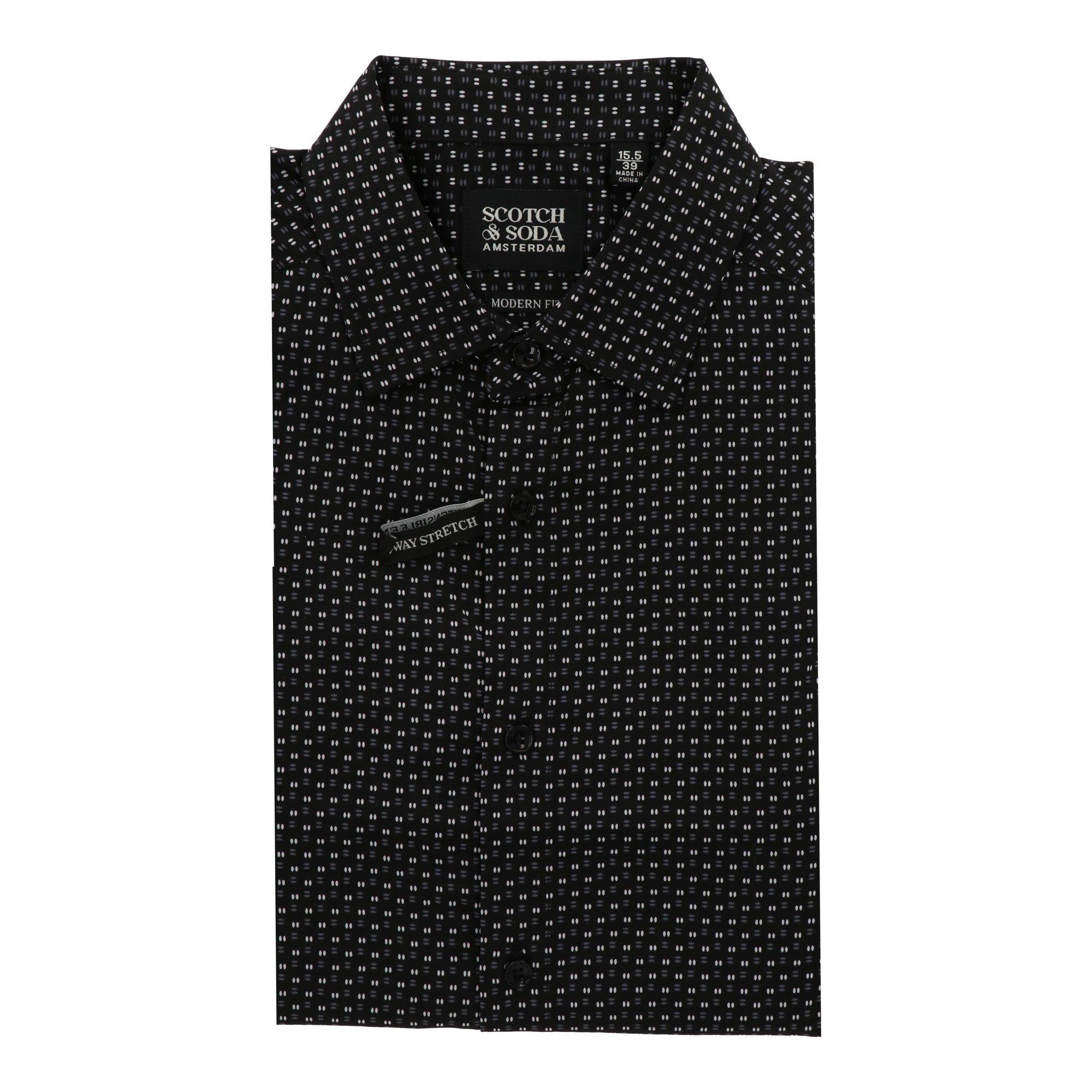 Black/Grey - Scotch and Soda - Men's Long-Sleeve Patterned Shirt - 4