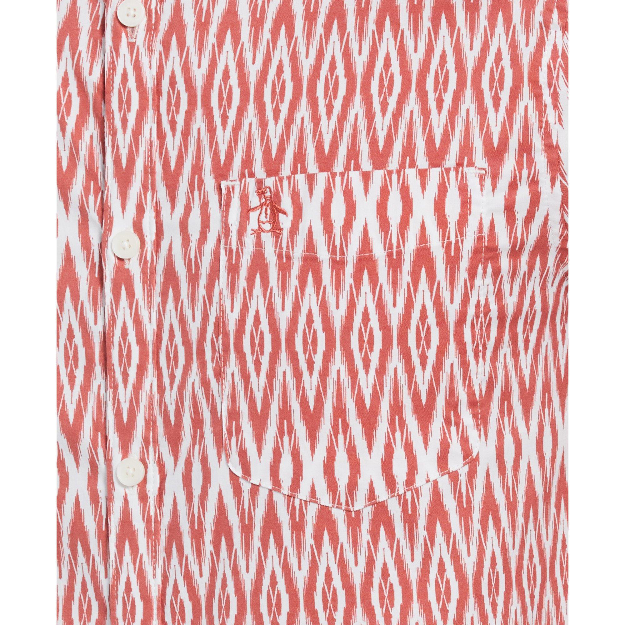 Mineral Red - Original Penguin - Men's Diamond Pattern Short Sleeve Shirt - 3