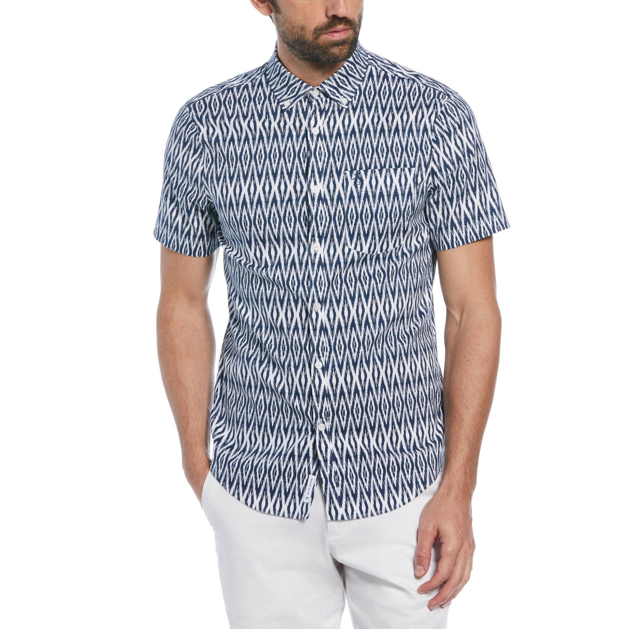 Sargasso Sea - Original Penguin - Men's Diamond Pattern Short Sleeve Shirt - 1