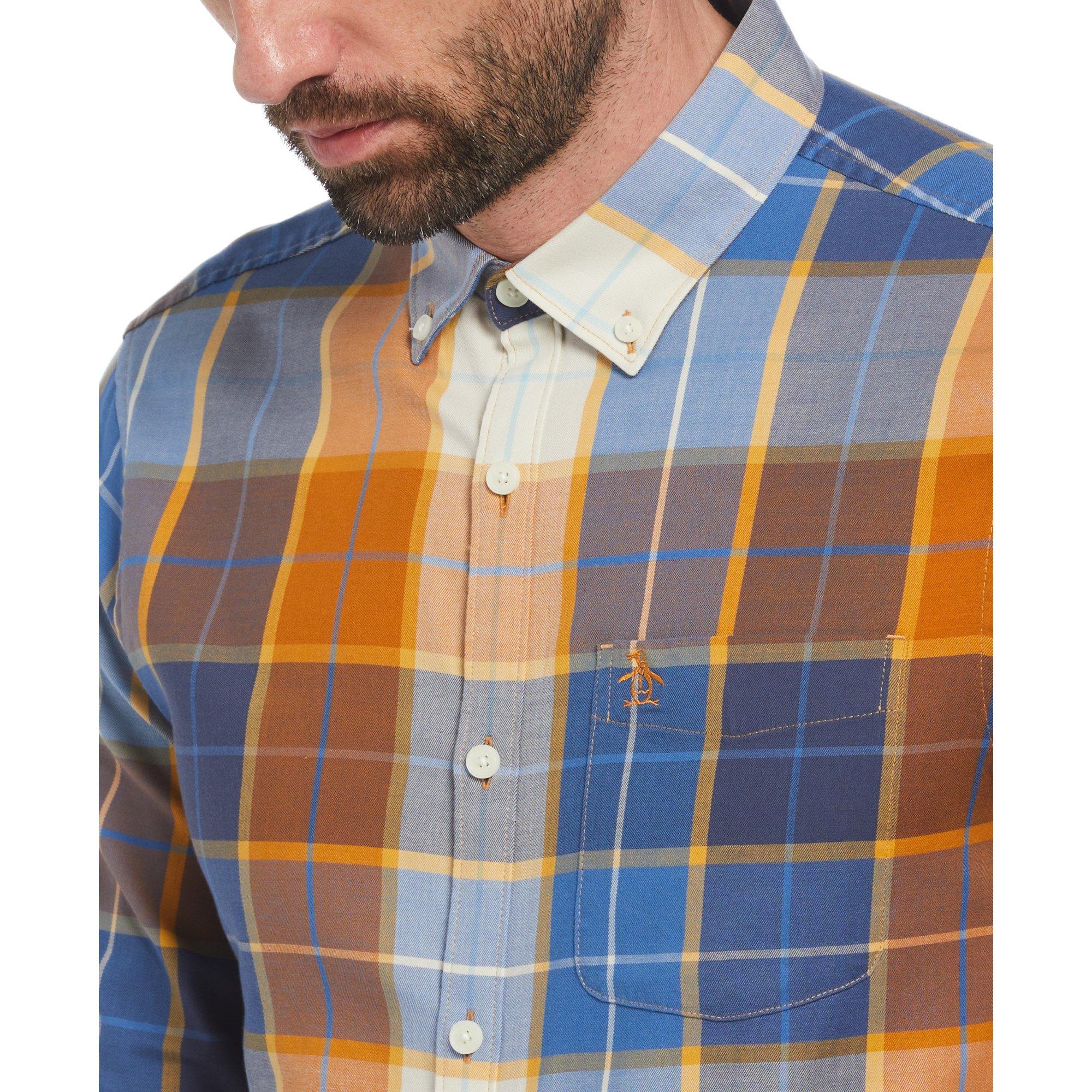Sudan Brown - Original Penguin - Long-Sleeve Plaid Shirt - 3