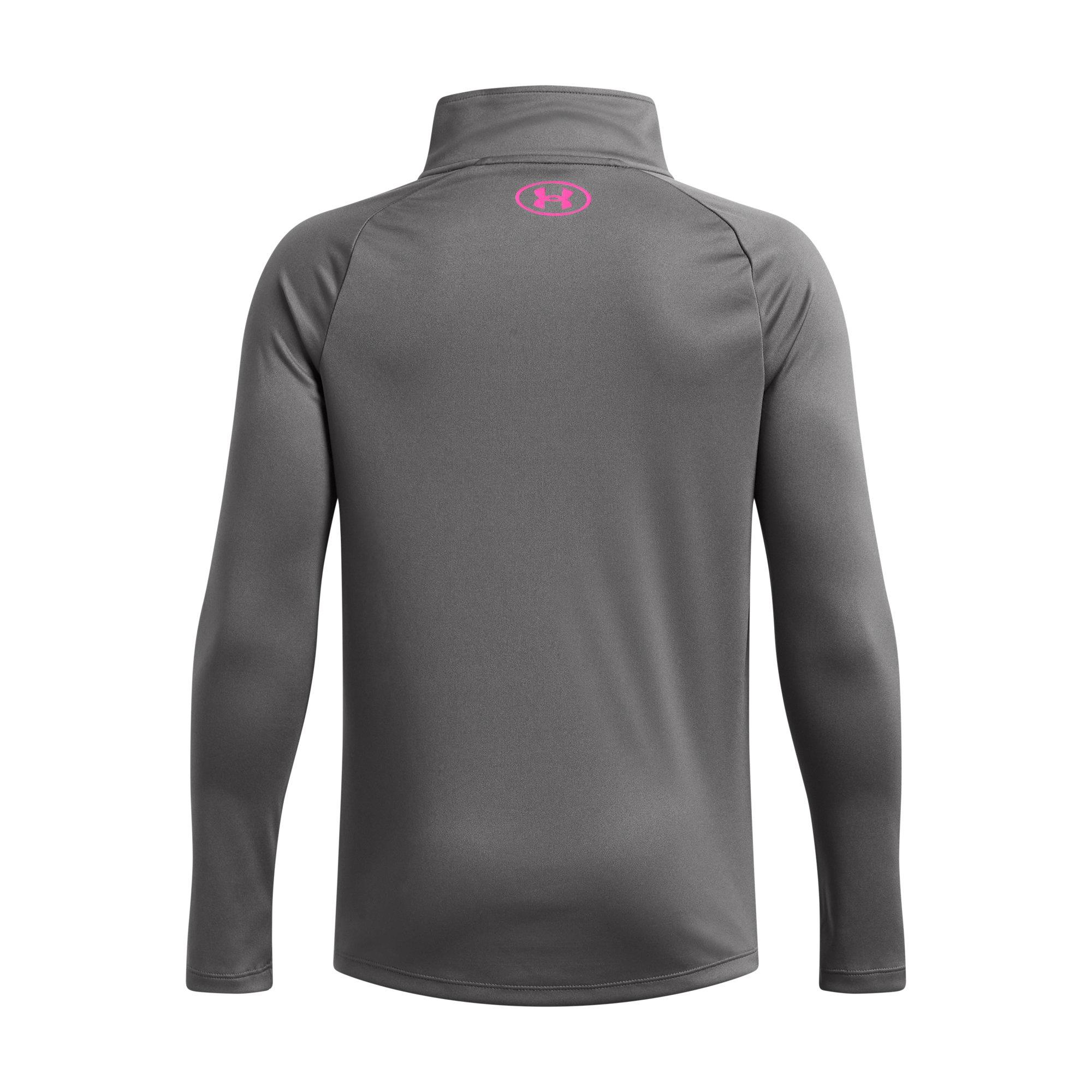 Gray - Under Armour - Kids' Tech Emboss Long-Sleeve 1/4 Zip Fleece Top - 2
